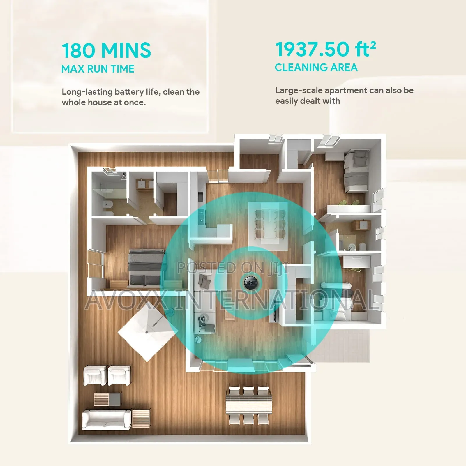 Robot Vacuums Mop, Deenkee 3000pa Strong Suction,180 Mins