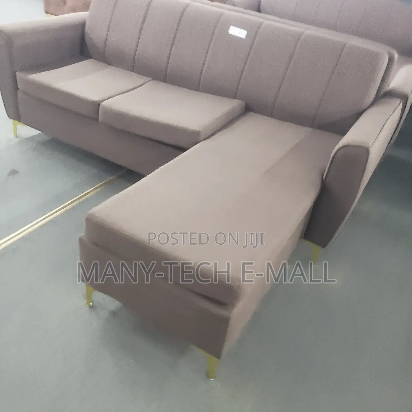 Luxurious Brown L Shape Sofa Chair.