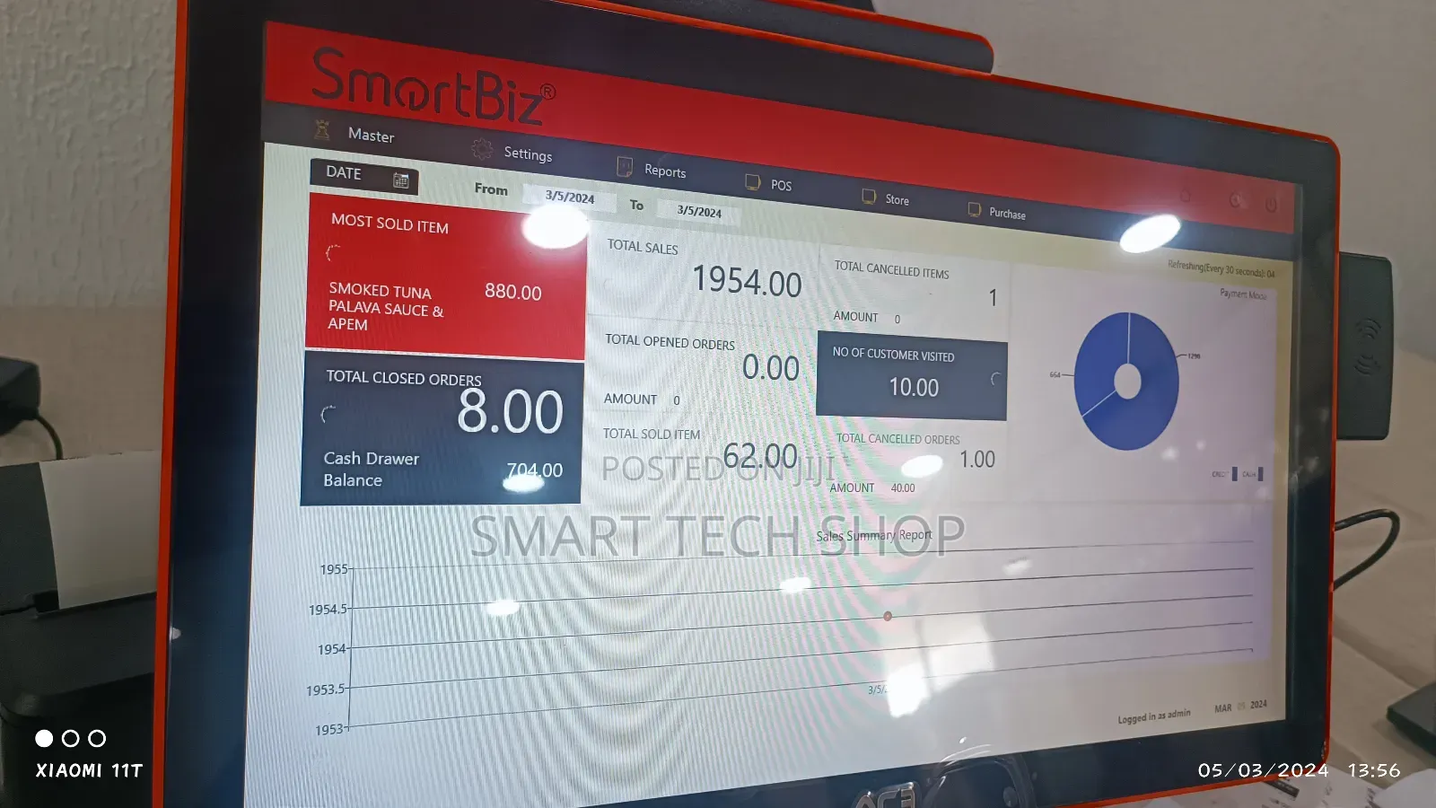 Ace 18.5 Touch Dual Screen Pos I5 8th Gen 8gb Ram 128gb Nvme, Rfid