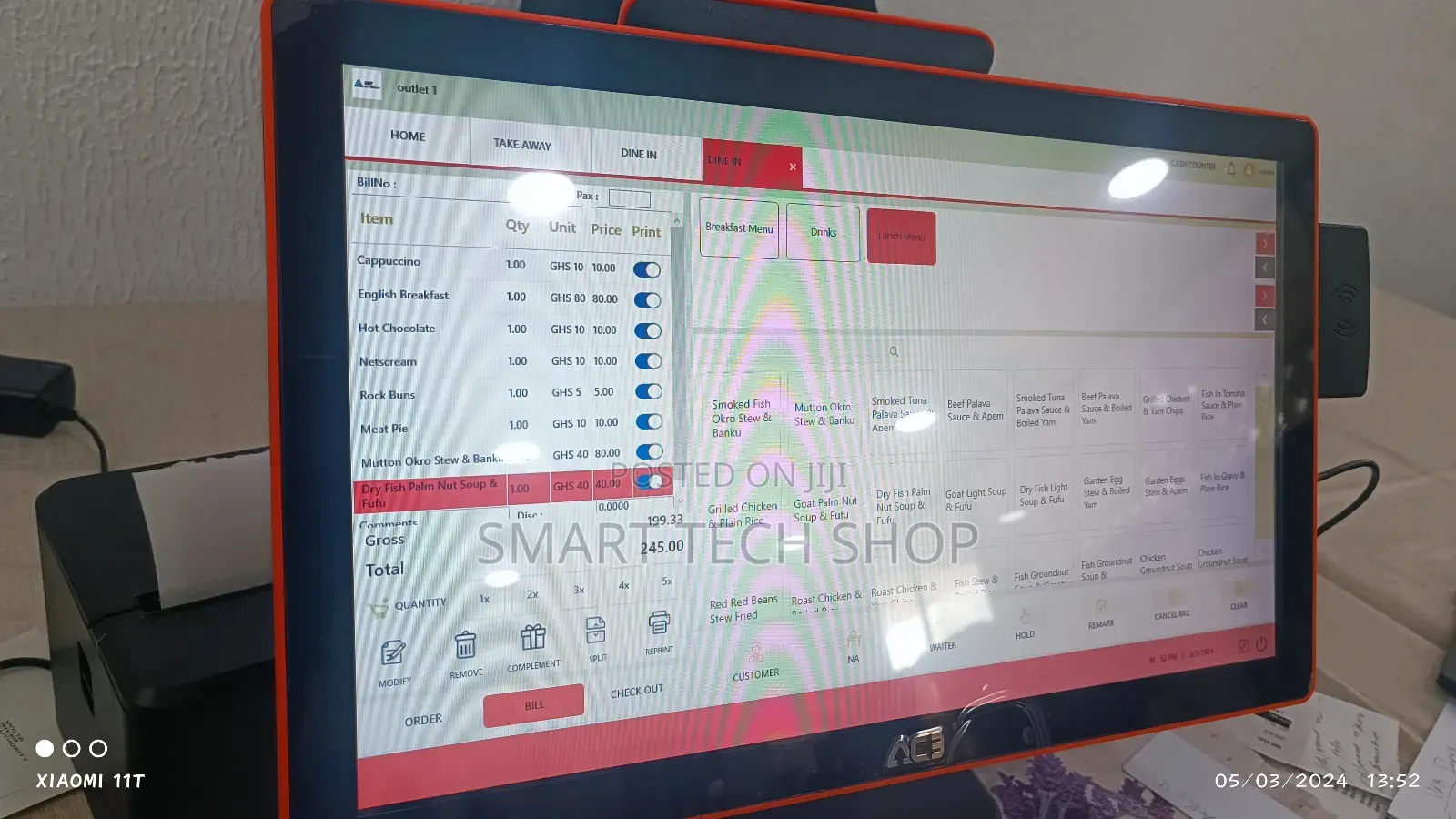 Ace 18.5 Touch Dual Screen Pos I5 8th Gen 8gb Ram 128gb Nvme, Rfid