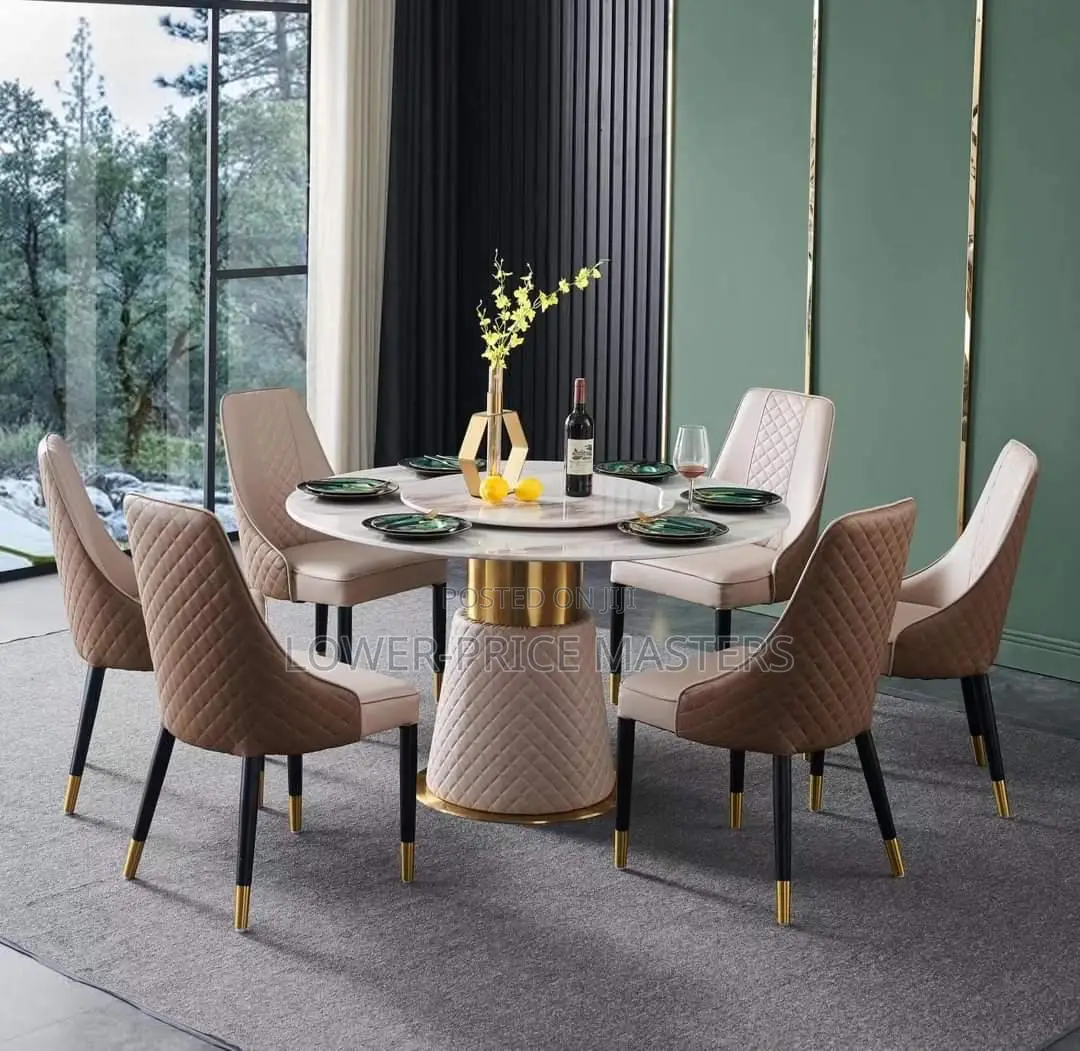 Executive Marble 6 Chair Dining Set