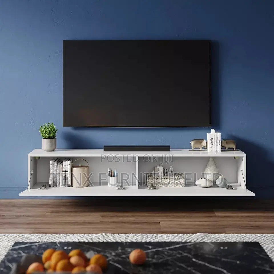 Tv Stand/Console (White) With LED Lights