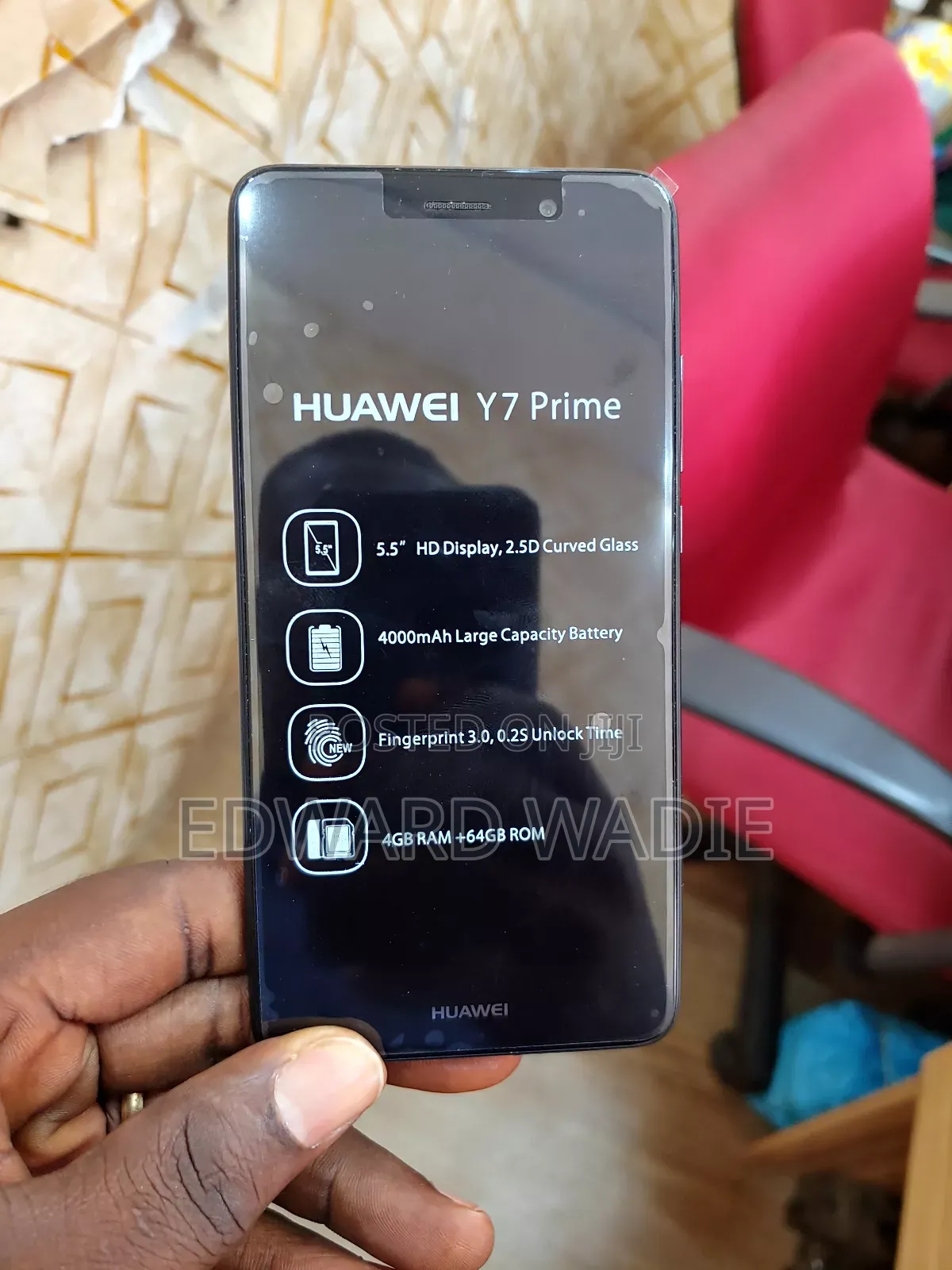 New Huawei Y7 Prime 64 GB Black