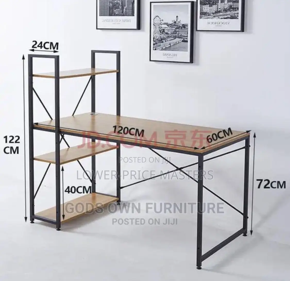 Table / Desk With Double Decker Shelves