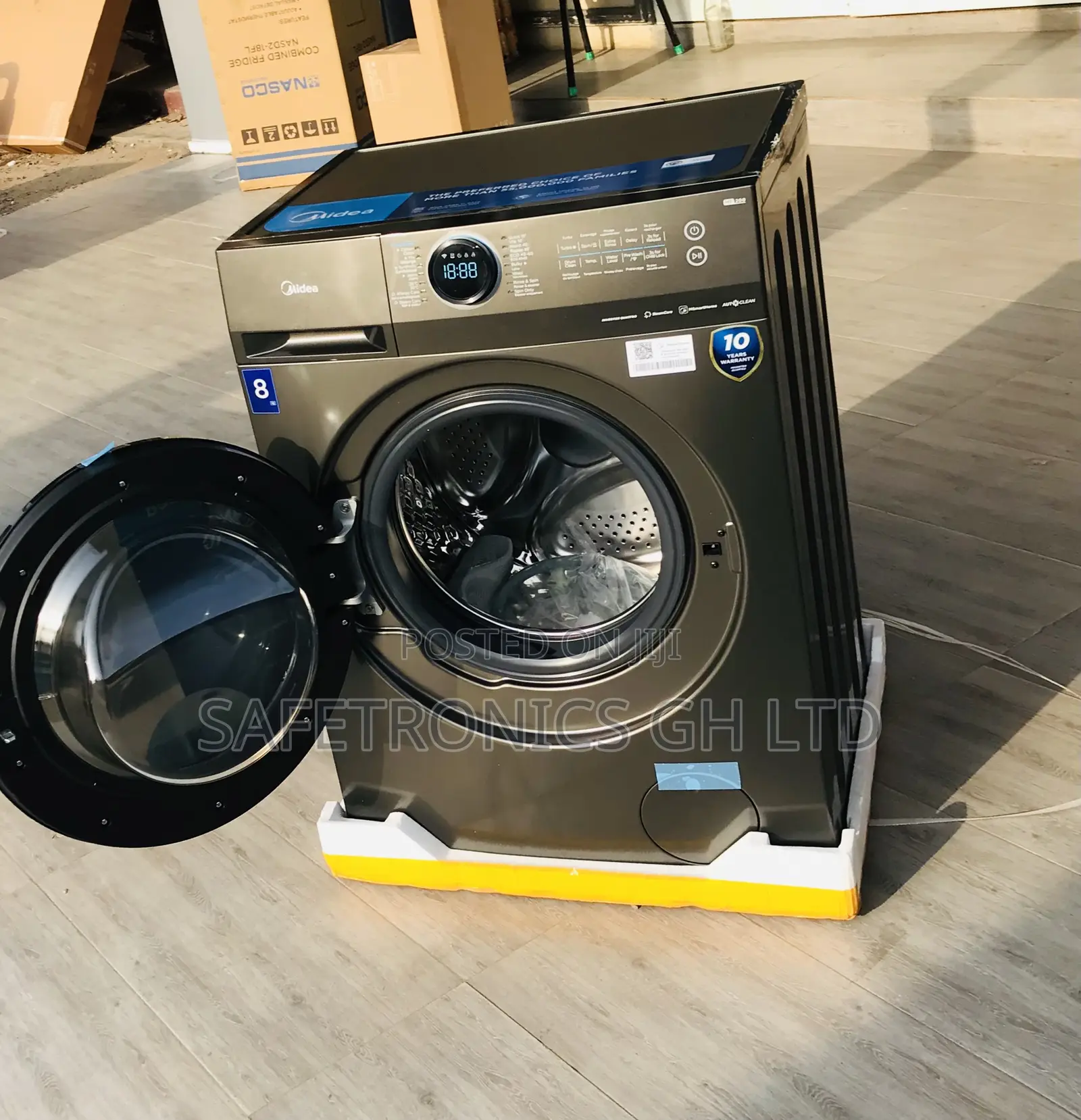 Super Powerful Midea 8kg Front Load Gray Full Auto Washer