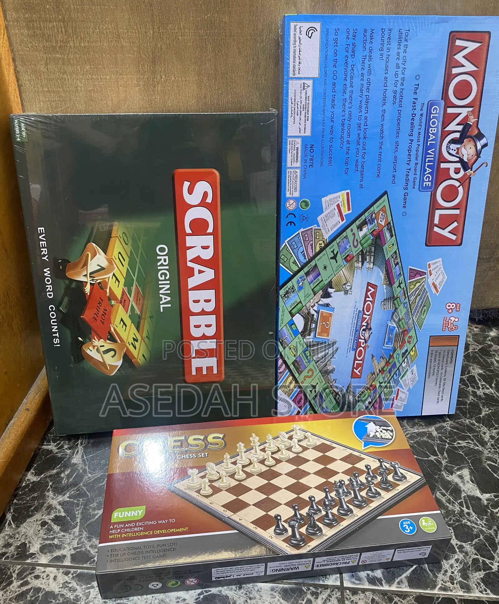 Monopoly, Scrabble and Chess Game