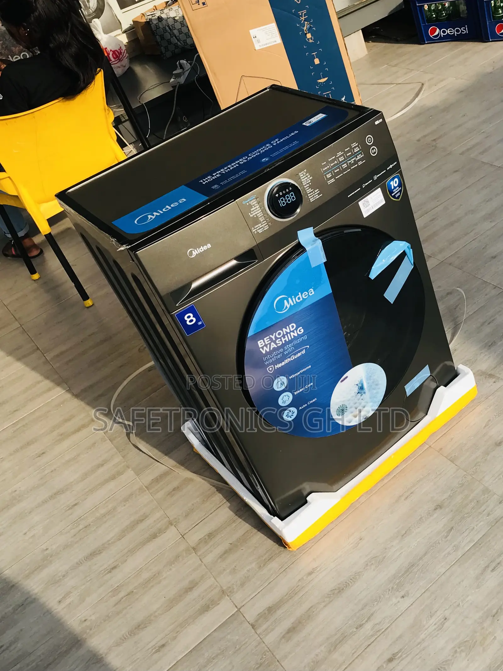 Grab Inverter 8kg Front Load Midea Full Auto Washingmachine