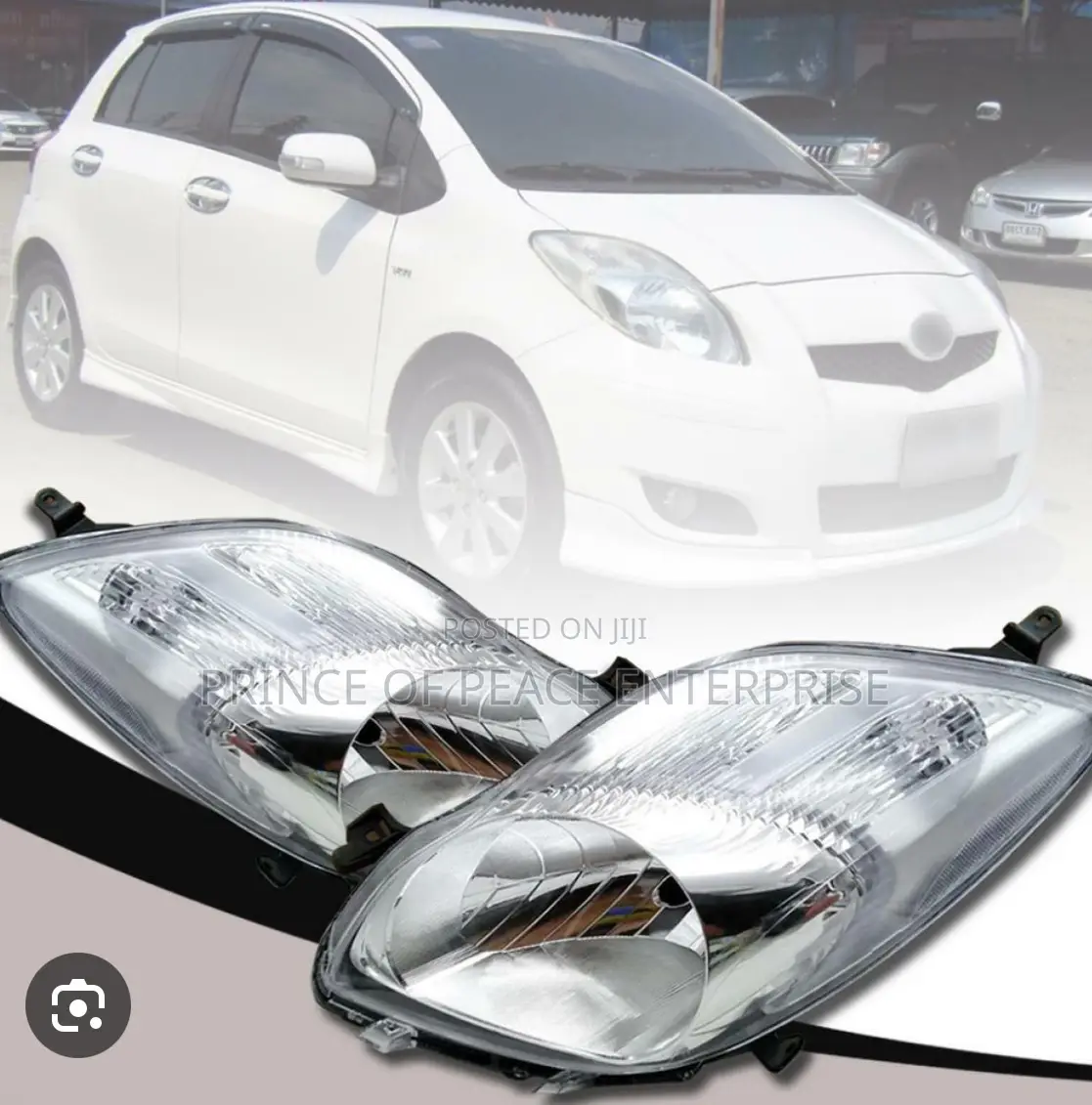 Toyota Vitz 2008 2009 2010 Headlight ( White ) Pair