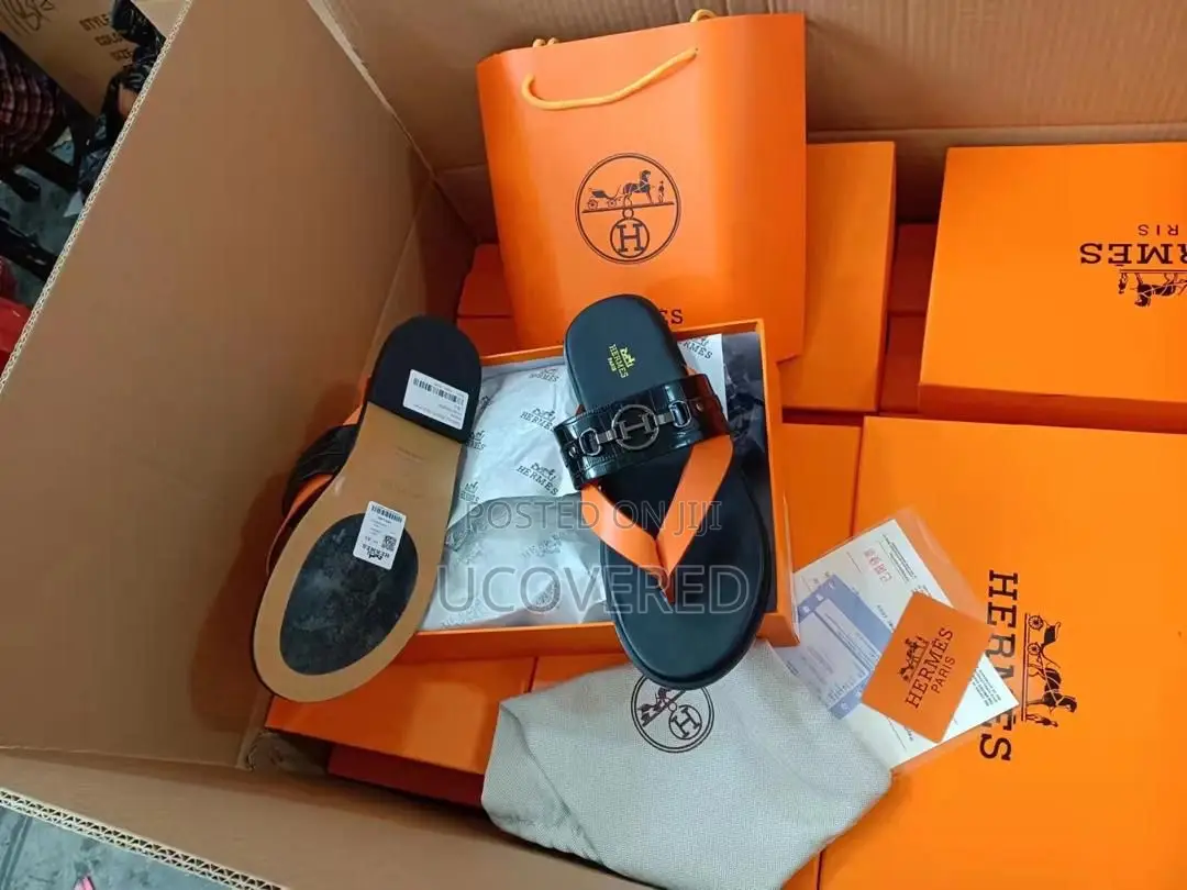 Hermes Men’S Leather Slippers