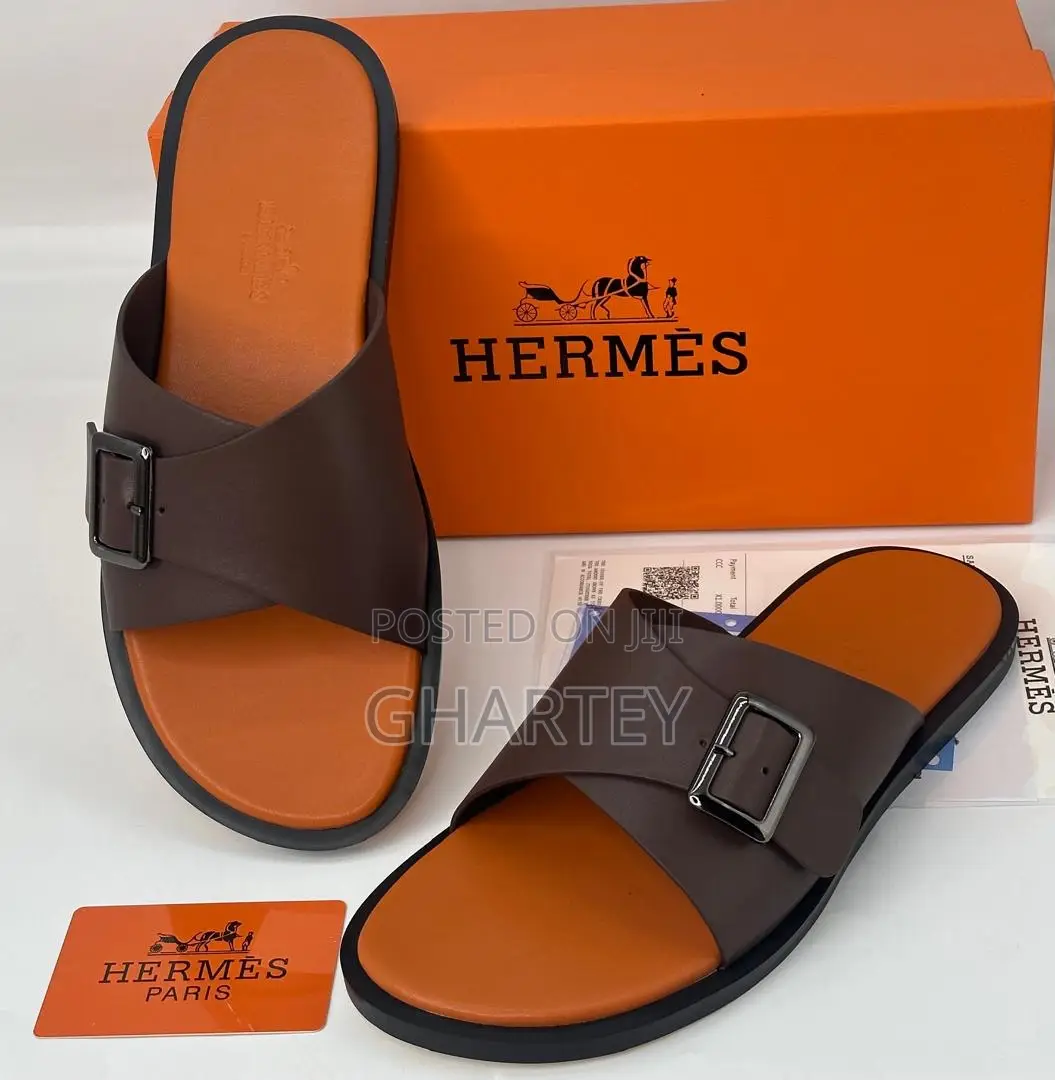 Hermes Leather Men’S Slippers