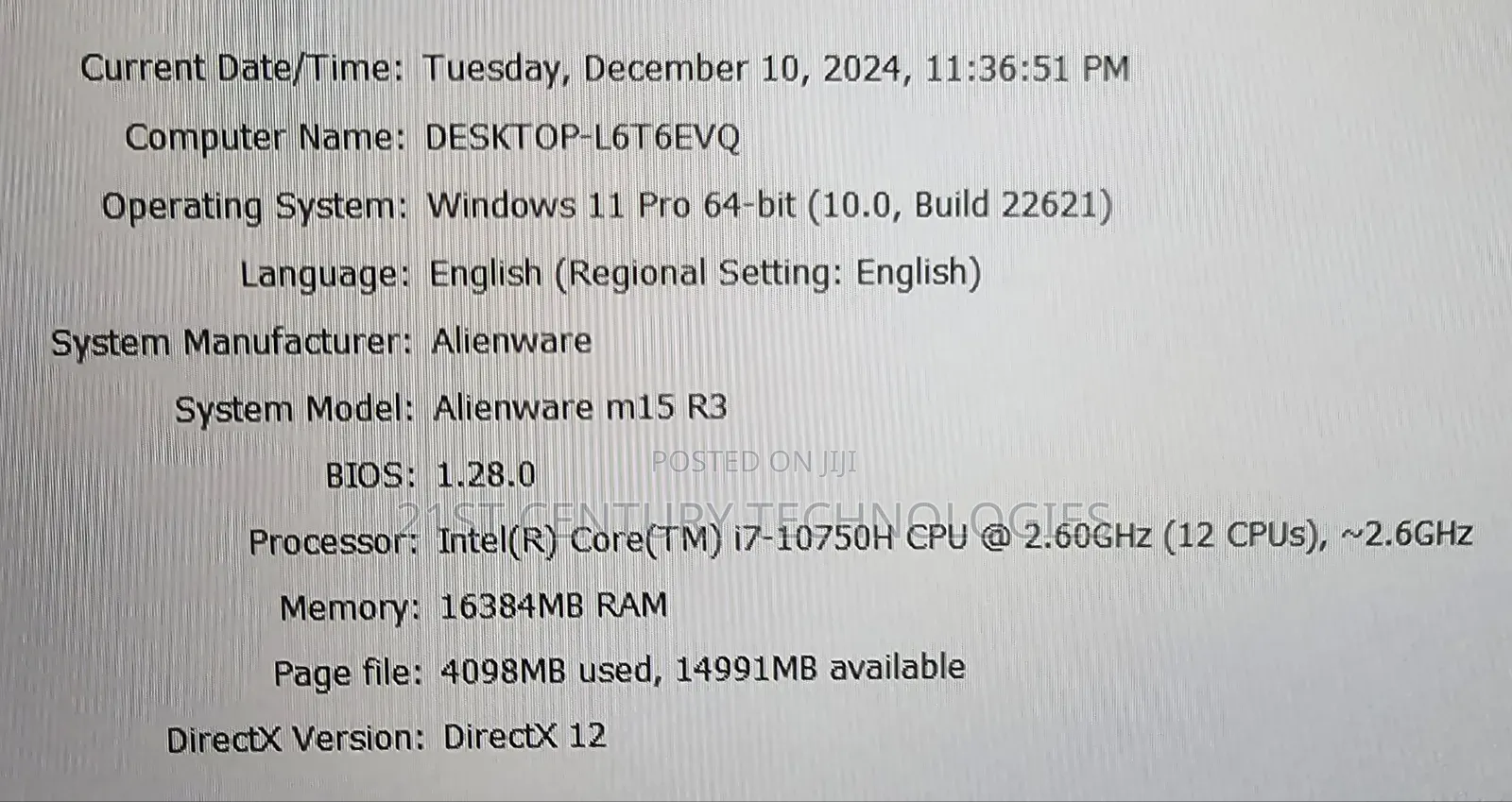 Laptop Dell Alienware M15X 16GB Intel Core I7 SSD 512GB