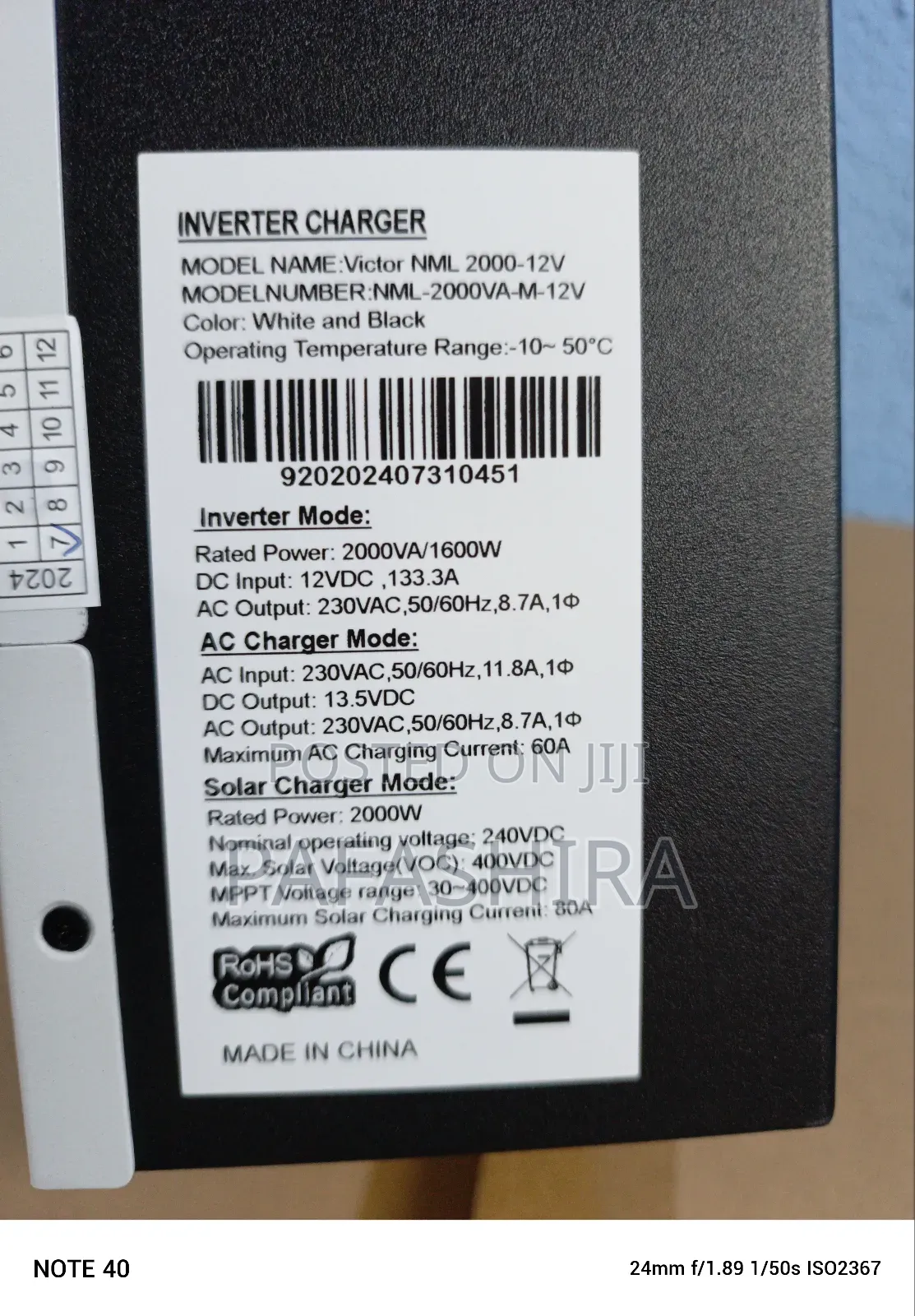 2000va 12v 80a MPPT Hybrid Solar Inverter