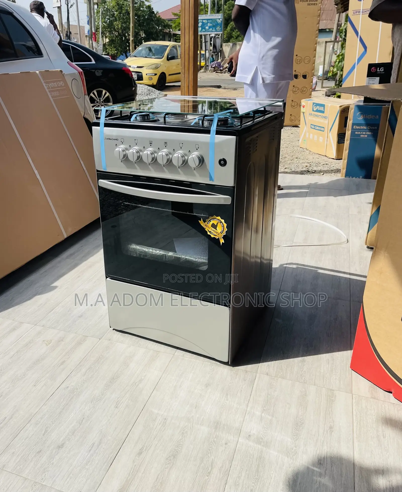 Fast Cooking Volcano Gas Oven 4 Burner(Silver).