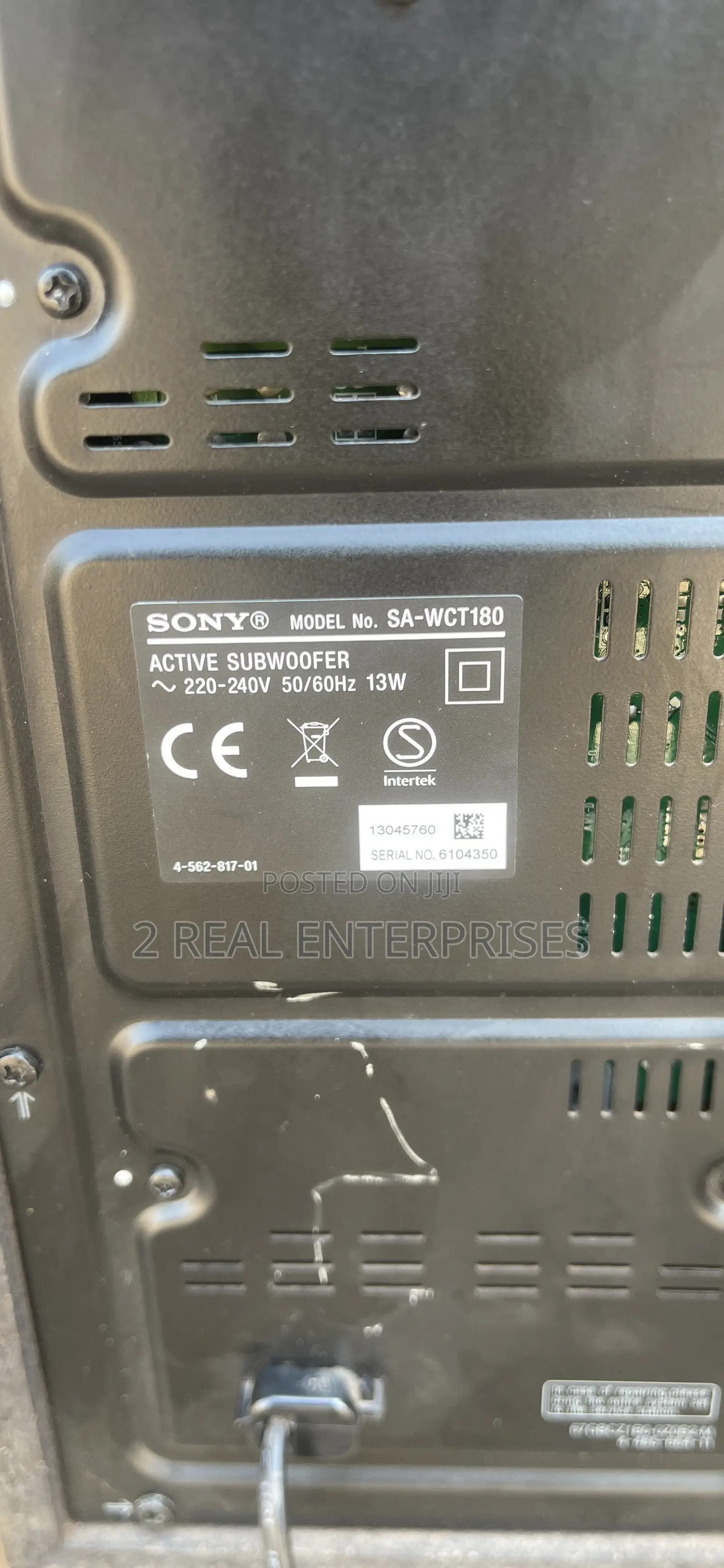 Sony Speaker Sa-Wct180 Wireless Subwoofer Only for Ht-Ct180