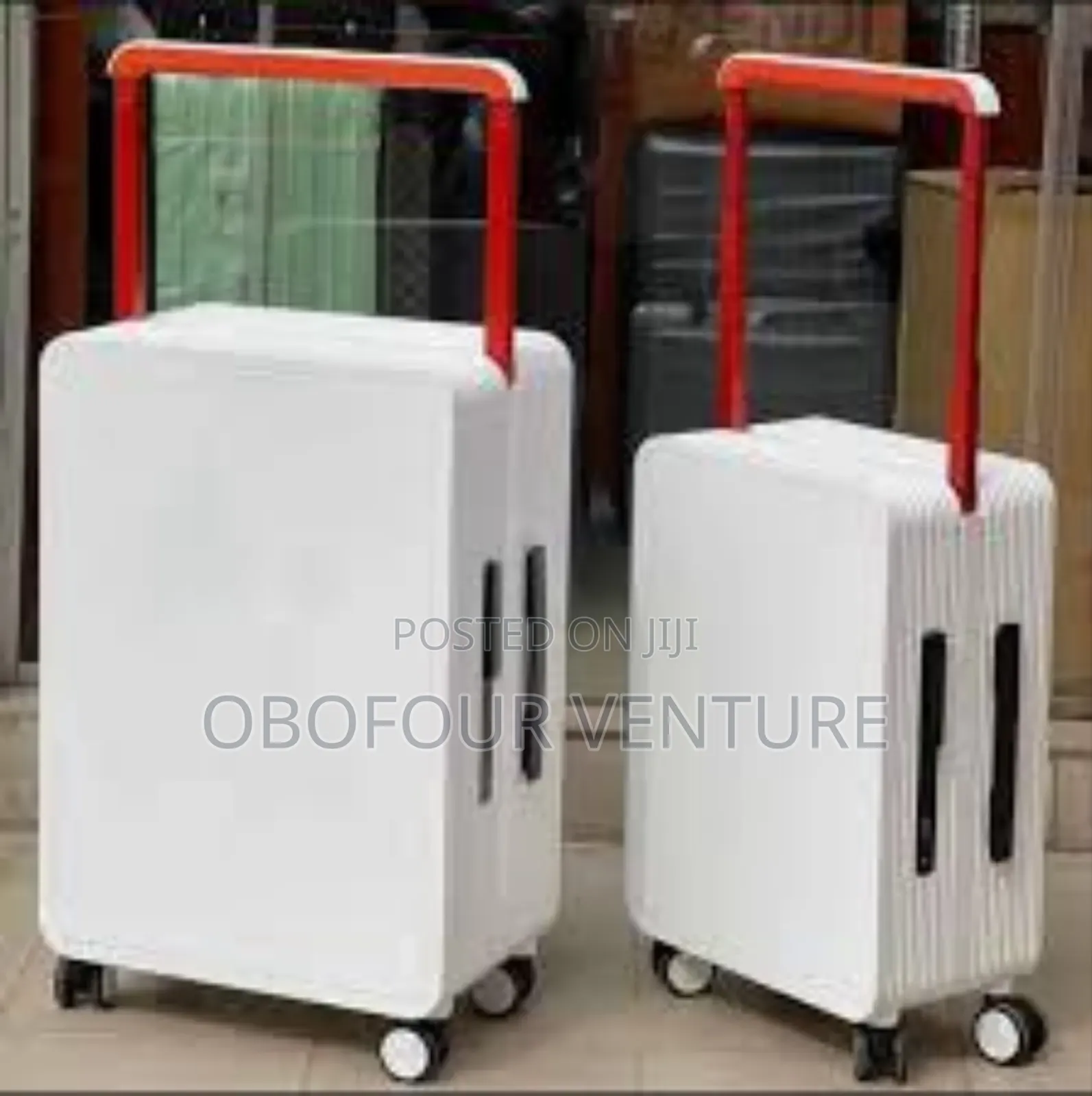 2pces Zipless Anticrake Luxury Designer Luggage WHITE.