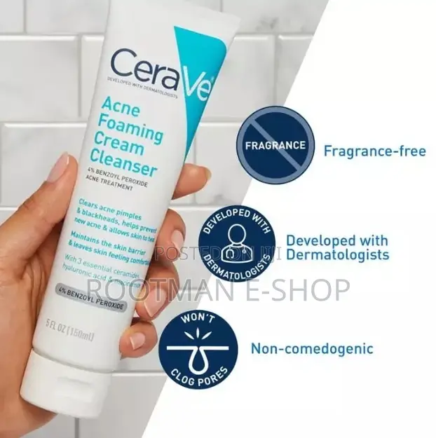 Cerave 10% Acne Foaming Cream Cleanser Face Wash 150ml
