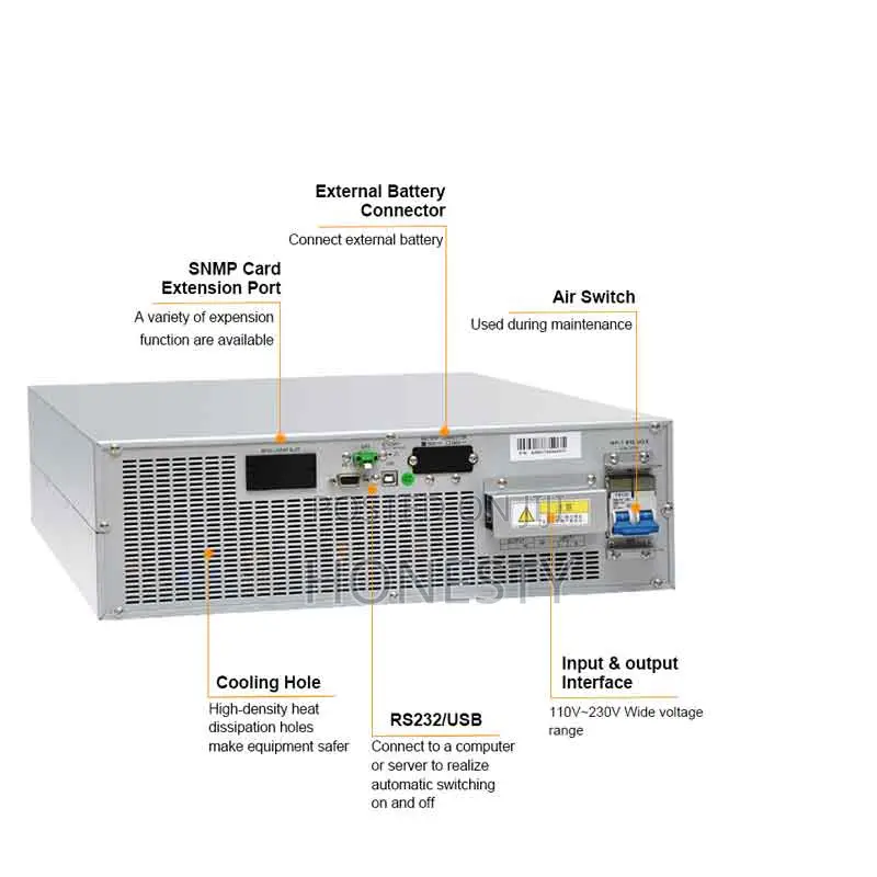 Cwups 2kva 1600W Rack-Mounted Online Ups Backup Power Supply