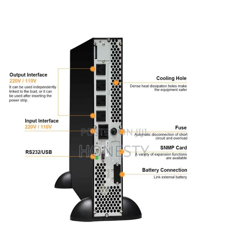 Cwups 2kva 1600W Rack-Mounted Online Ups Backup Power Supply