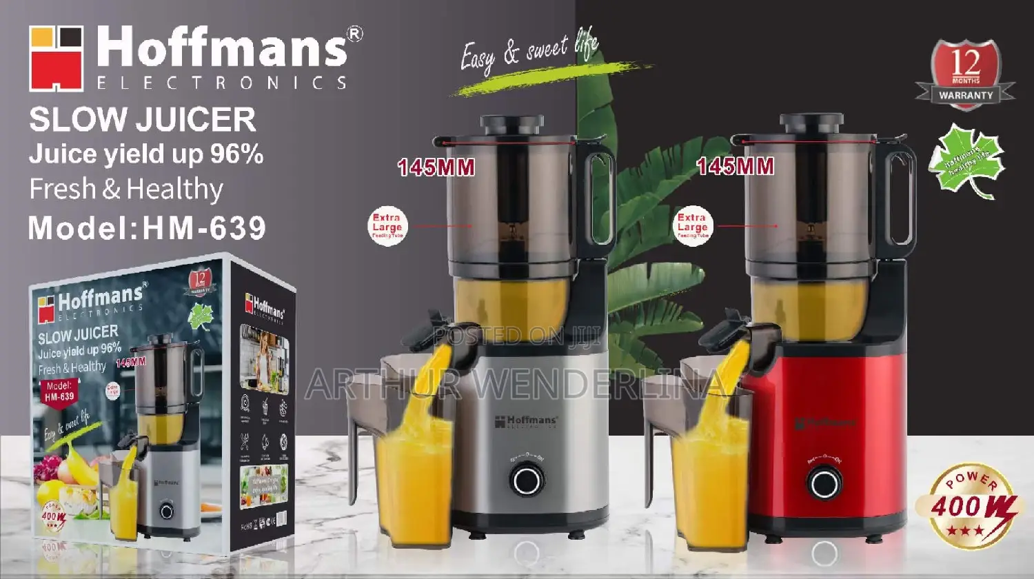 Powerful Hoffmans Slow Juicer – 400w