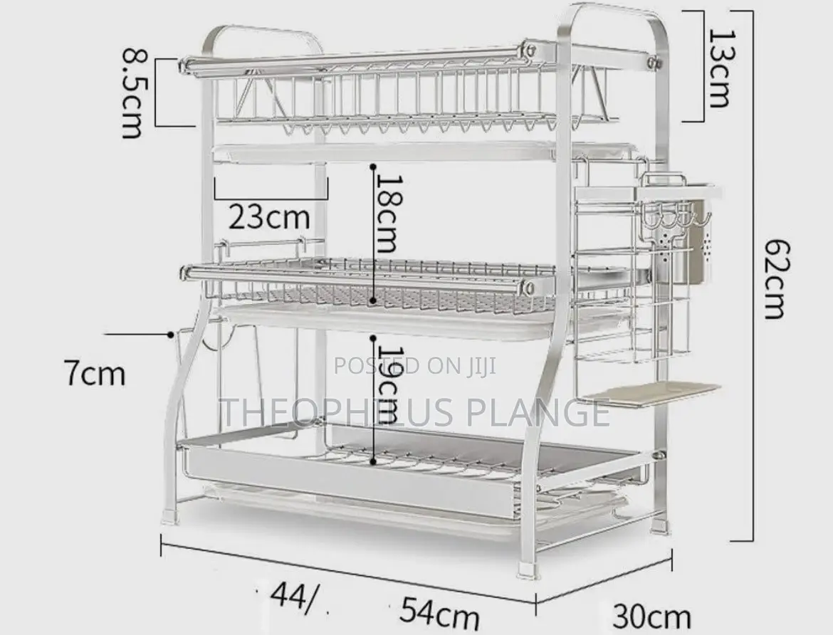 Silver Kitchen Organizer, Plates Holder / Drainer .