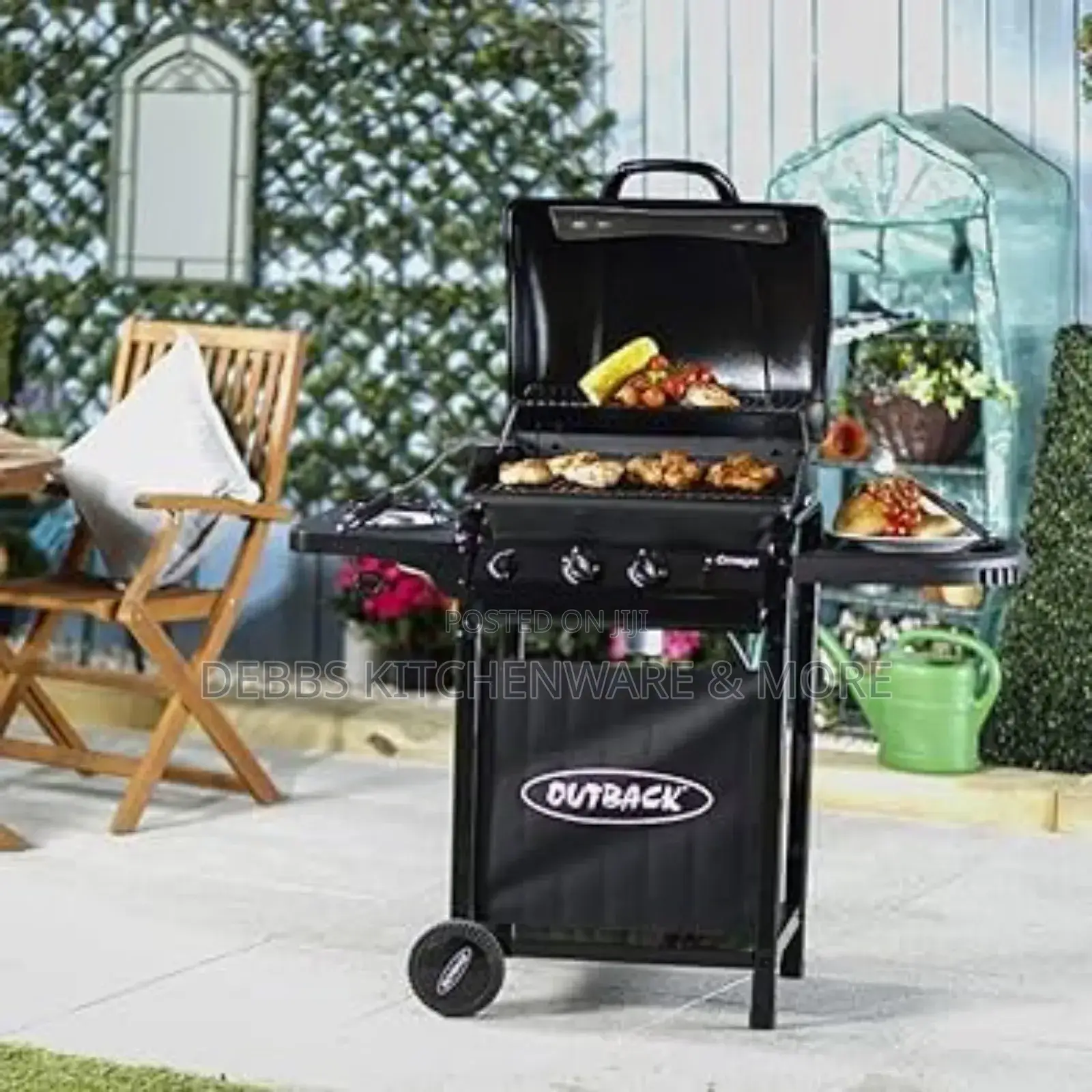 2 Burner Gas BBQ Grill With Side Stove