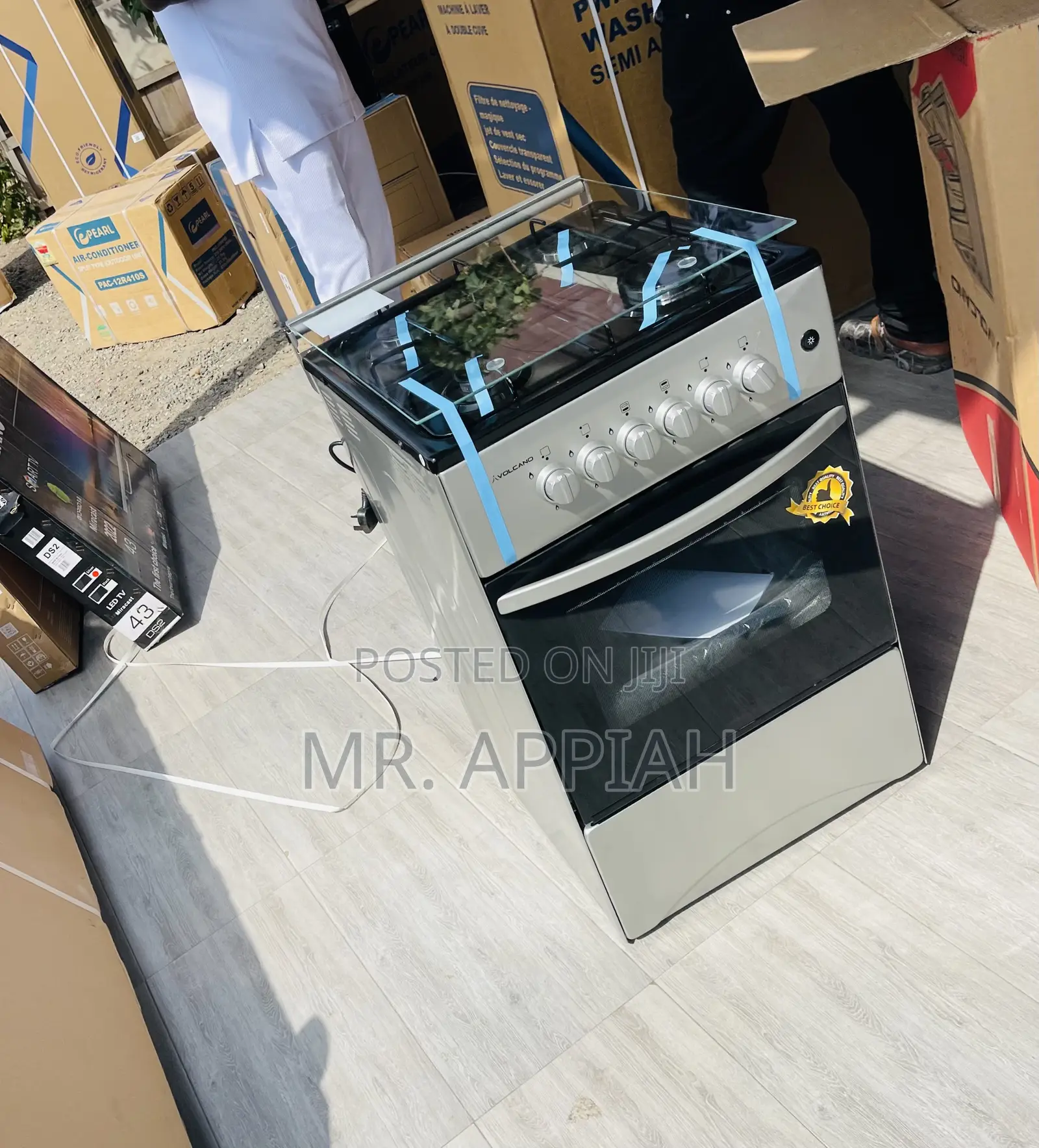 Elegant Silver Volcano Gas Oven 4 Burner With Grill 