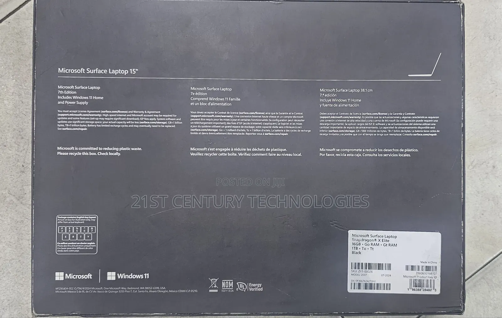 New Microsoft Surface Laptop 16GB Qualcomm Snapdragon X Elite SSD 1T