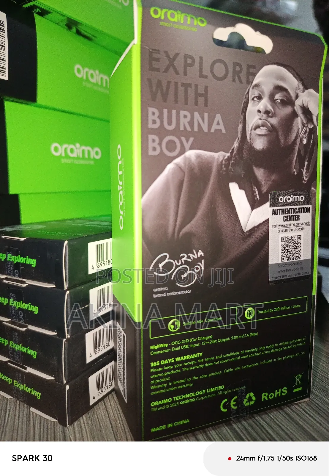 Oraimo Car Charger Dual USB Ultra 10.5 Charging Speed