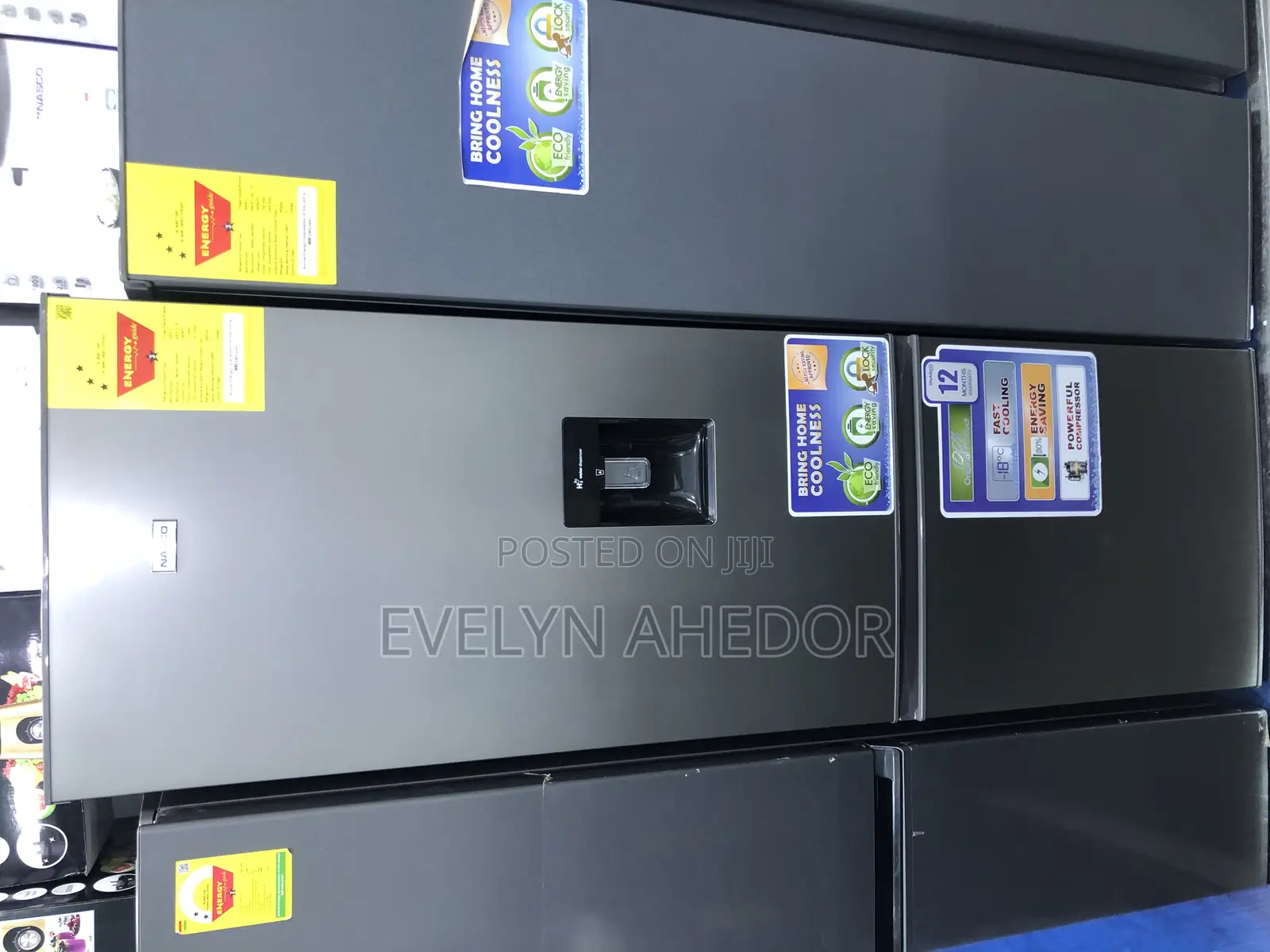 Quality Nasco Double Door Fridge With Water Dispenser 268lt