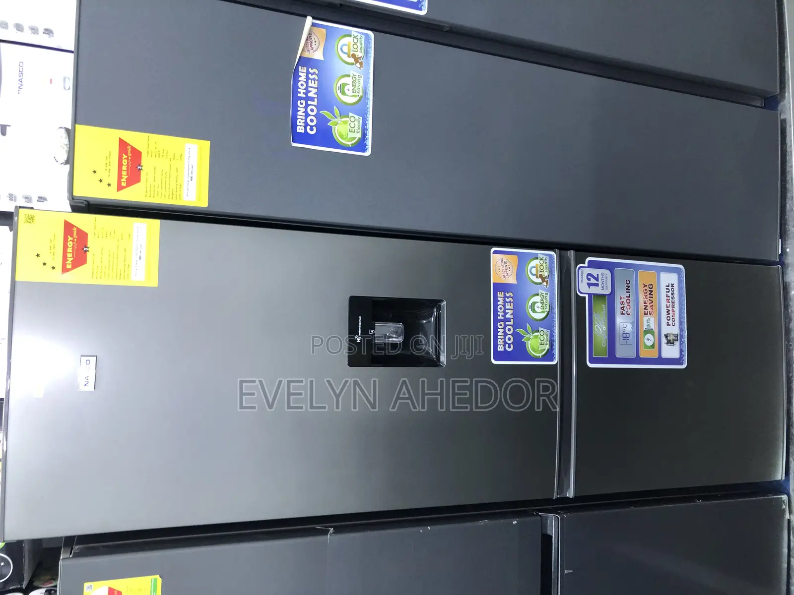 Quality Nasco Double Door Fridge With Water Dispenser 268lt
