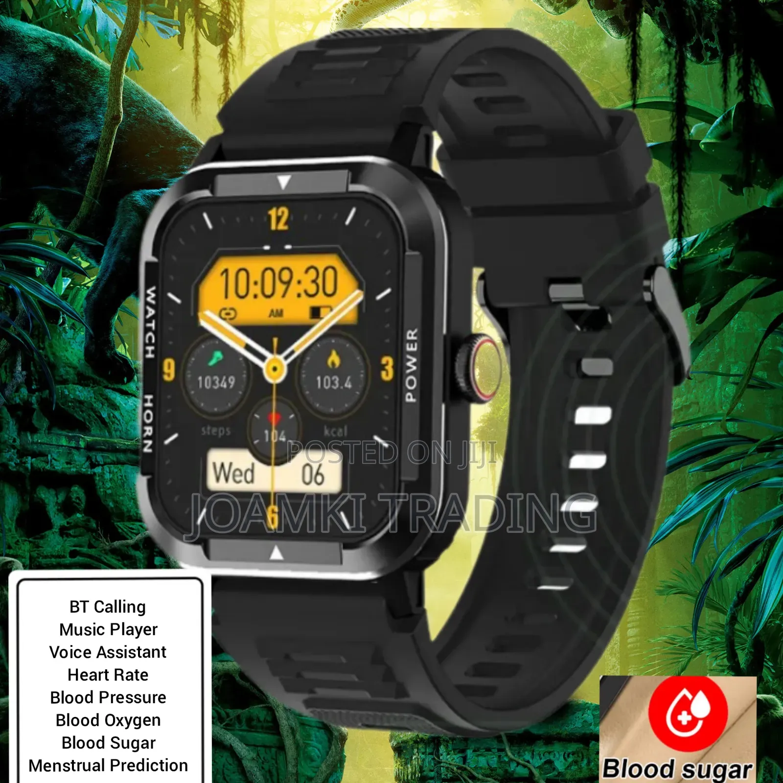 Rugged Smart Watch, Health Monitor, BT Call, IP68, Andr/Ios