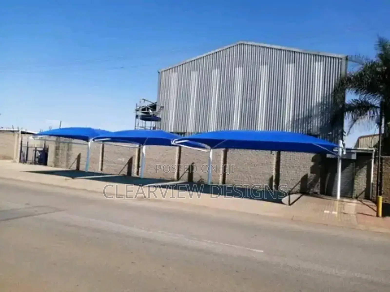 Commercial-Grade Carport Shade / Three-Unit Carport