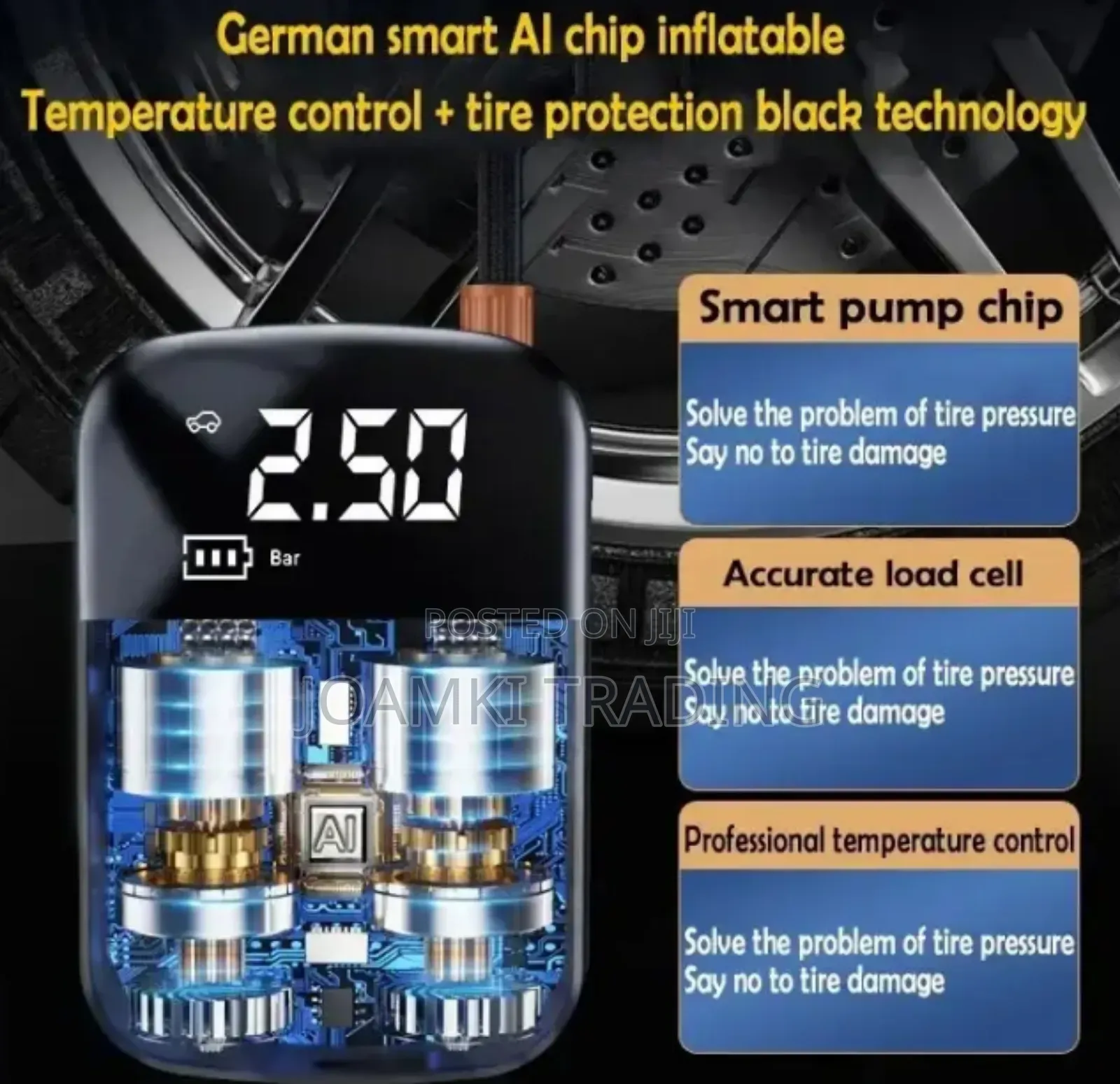 Wireless Car Air Compressor Tyre Inflator Digital Screen Ai