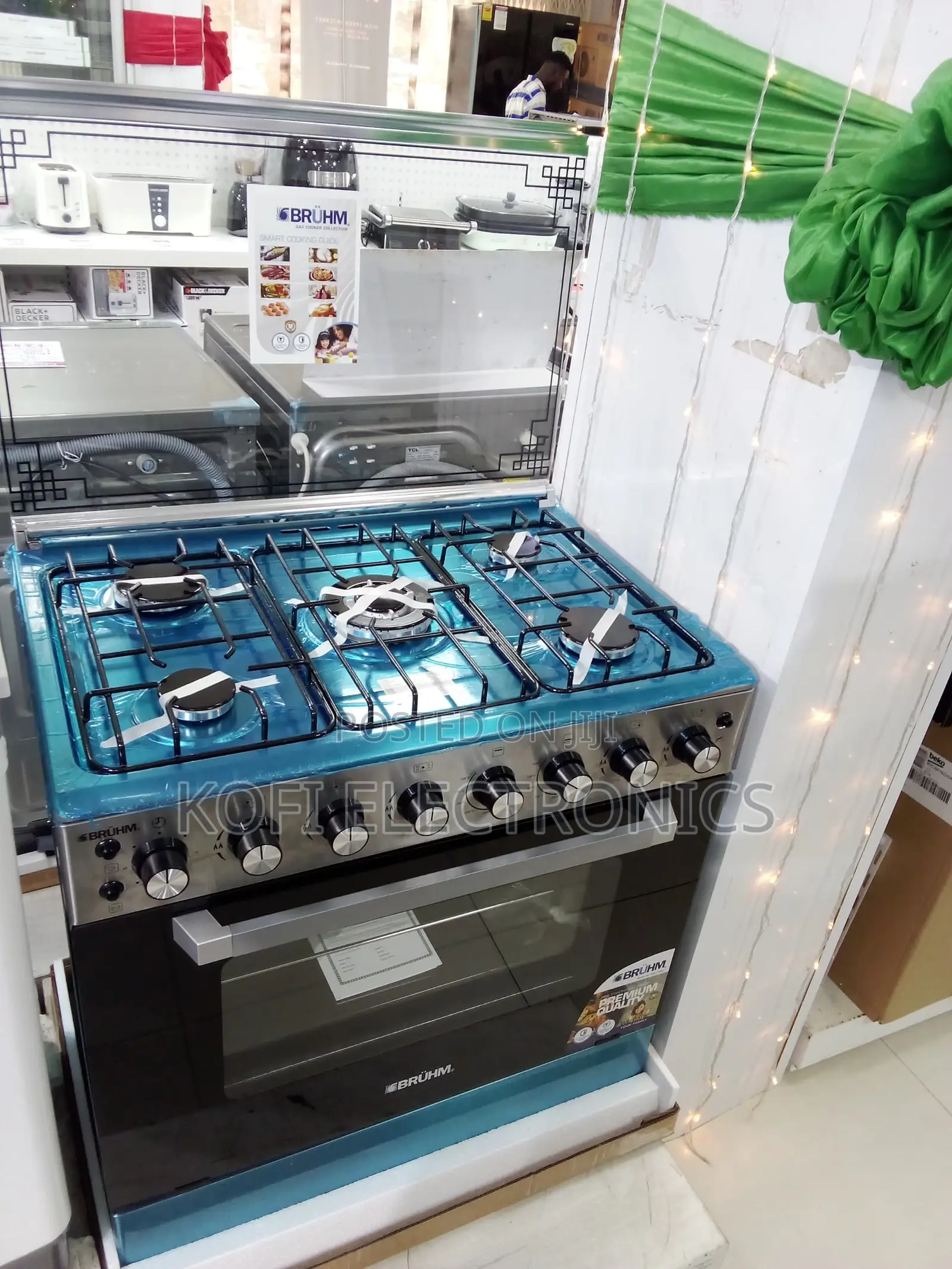 Bruhm 5 Burner Gas Cooker With Oven and Grill (80×60)