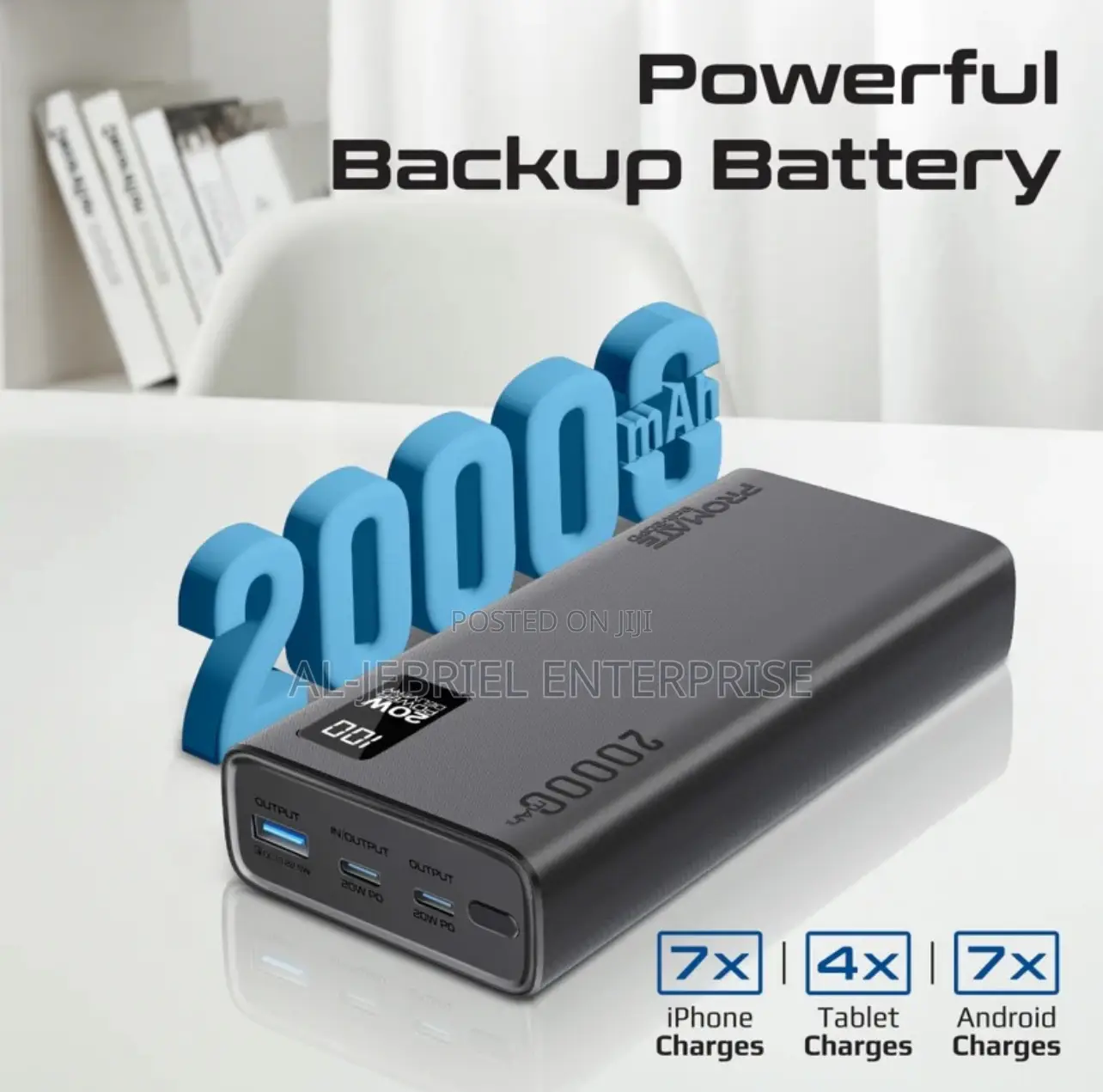 Promate BOLT-20 Power Delivery 20000mah Slim Power Bank