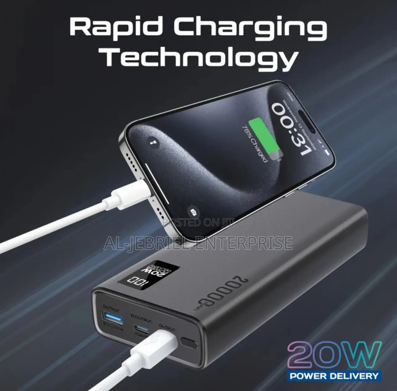 Promate BOLT-20 Power Delivery 20000mah Slim Power Bank