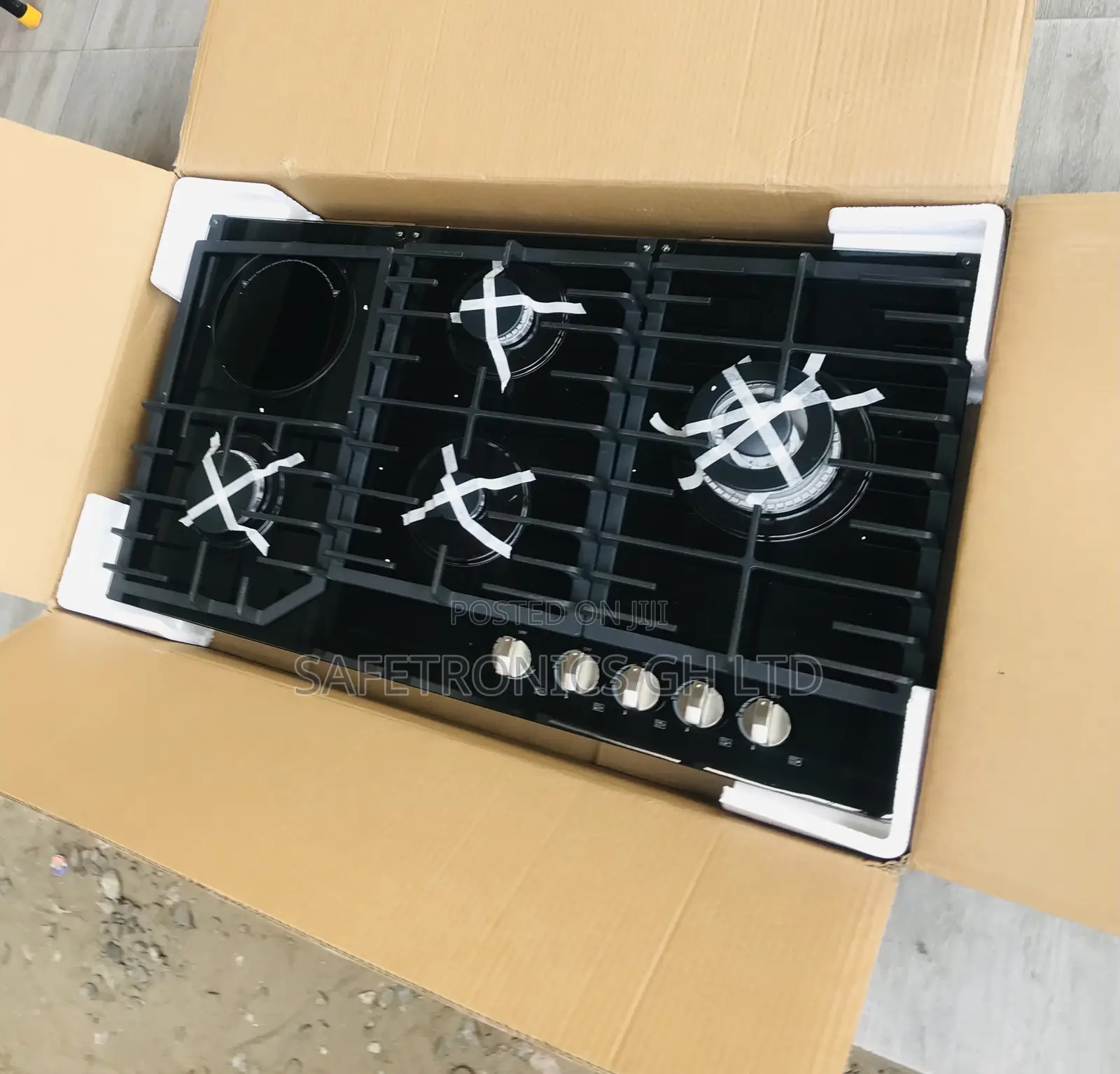 High Quality Kenwood 4 Gas Hobs 1 Electric Glass Black