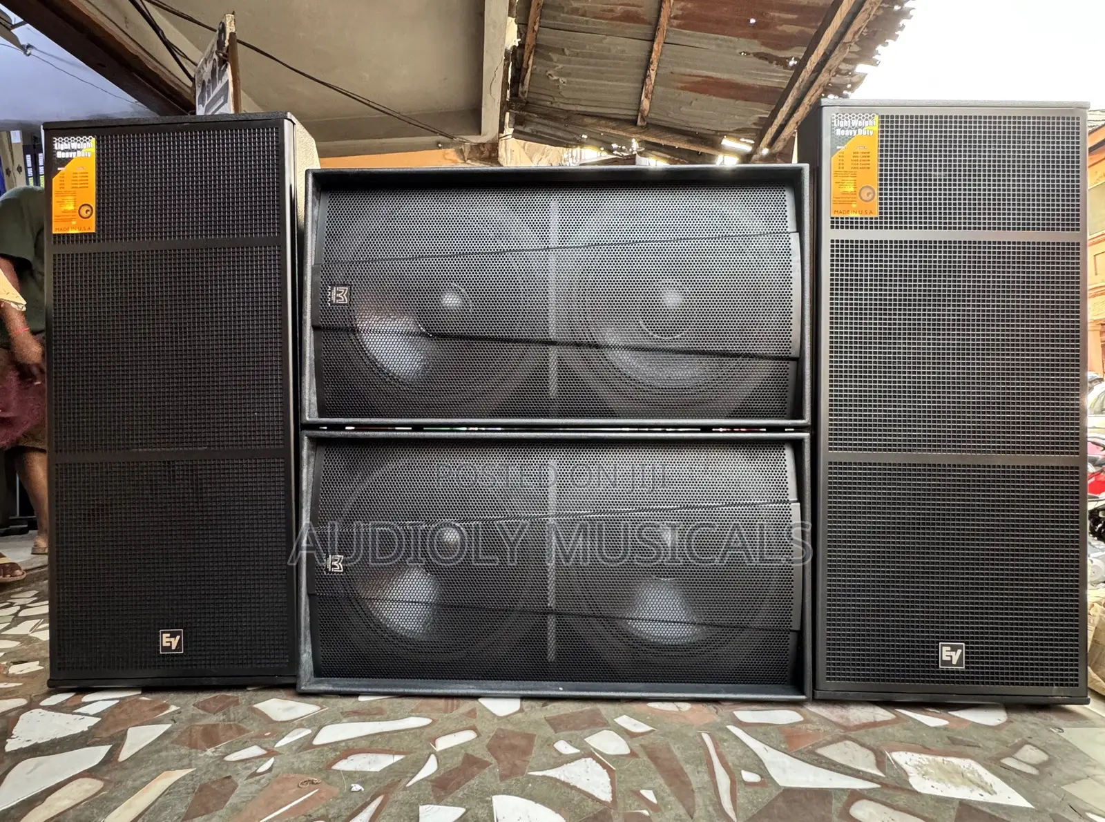 Martin Audio Double Bass and Ev Mid Speakers