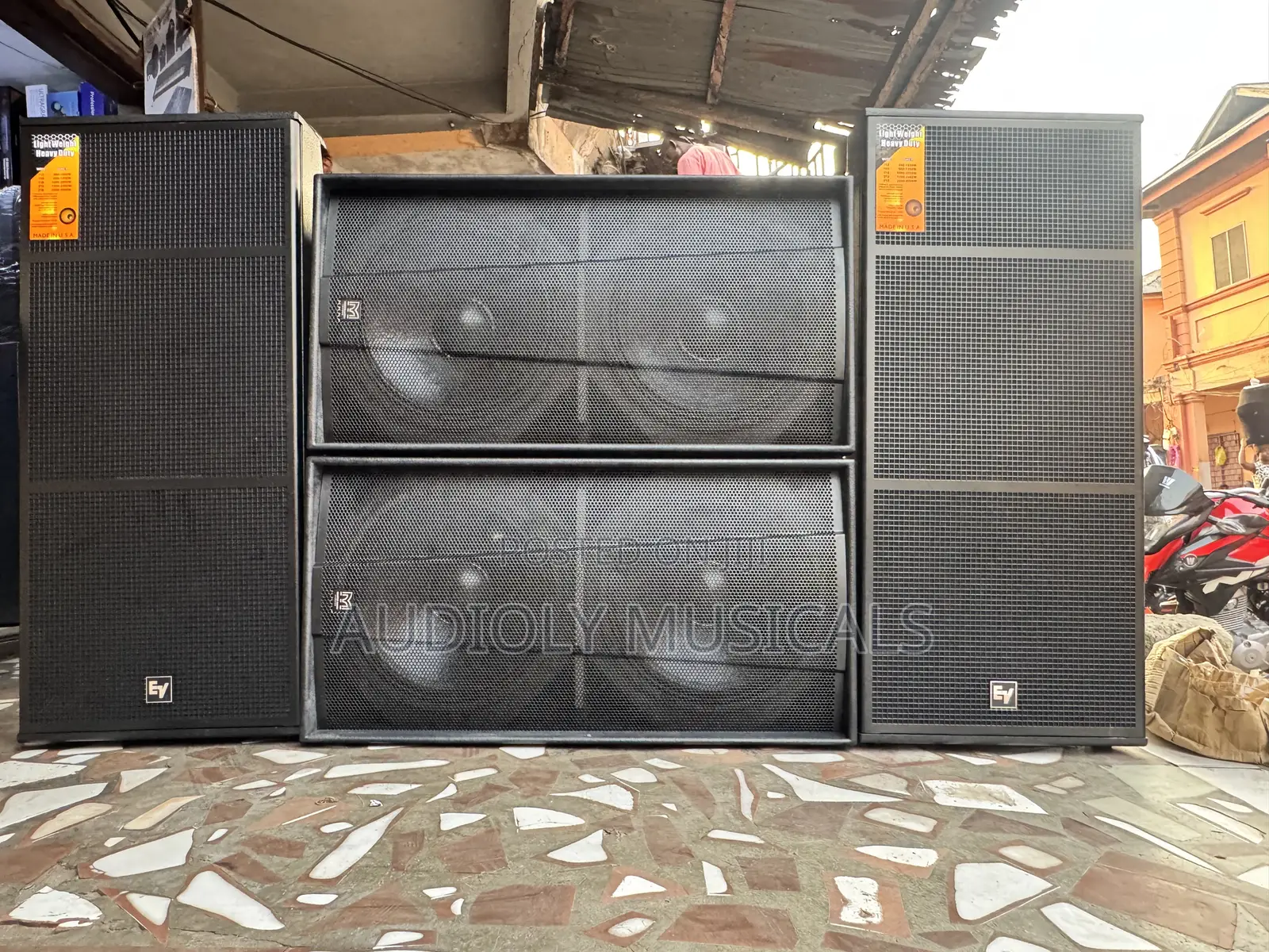 Martin Audio Double Bass and Ev Mid Speakers