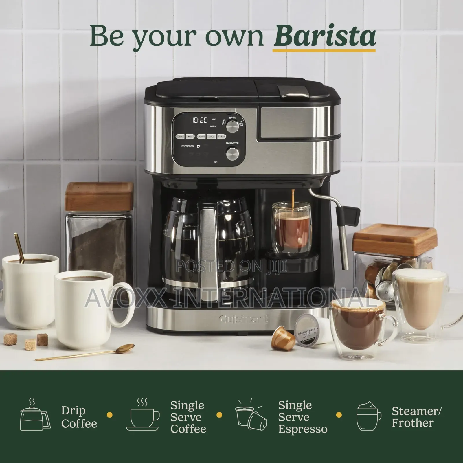 Cuisinart Barista Bar 4-in-1 Coffee Machine, 12-Cup SS-4N1