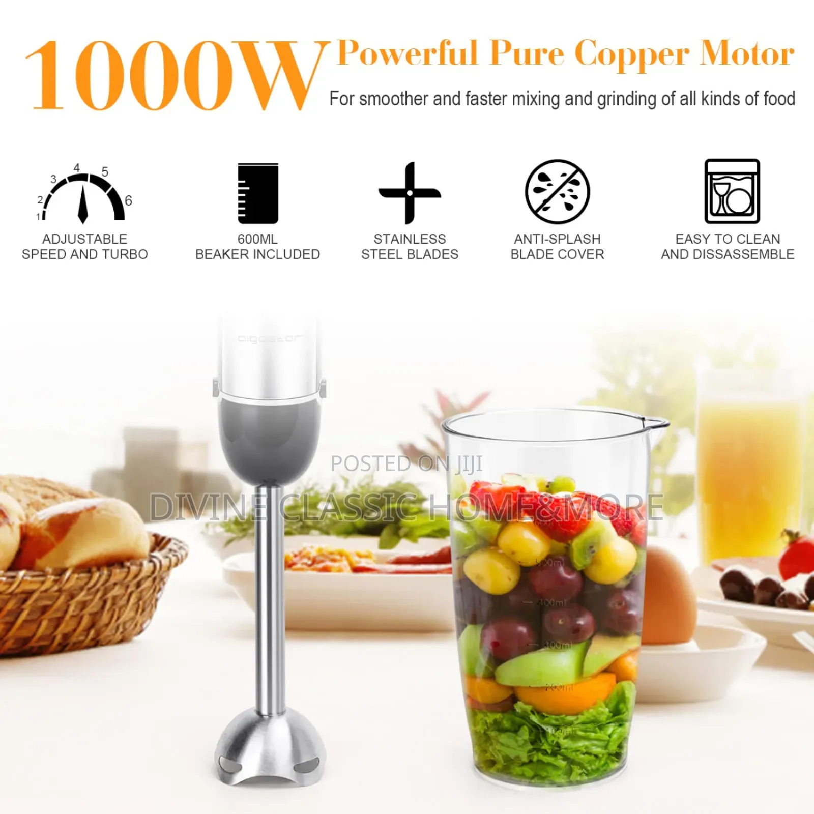 Aigostar Hand Blender (1000watt)