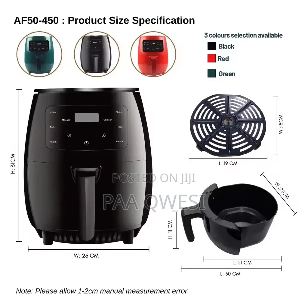 Multifunctional High Quality 6L Silver Crest Air Fryer
