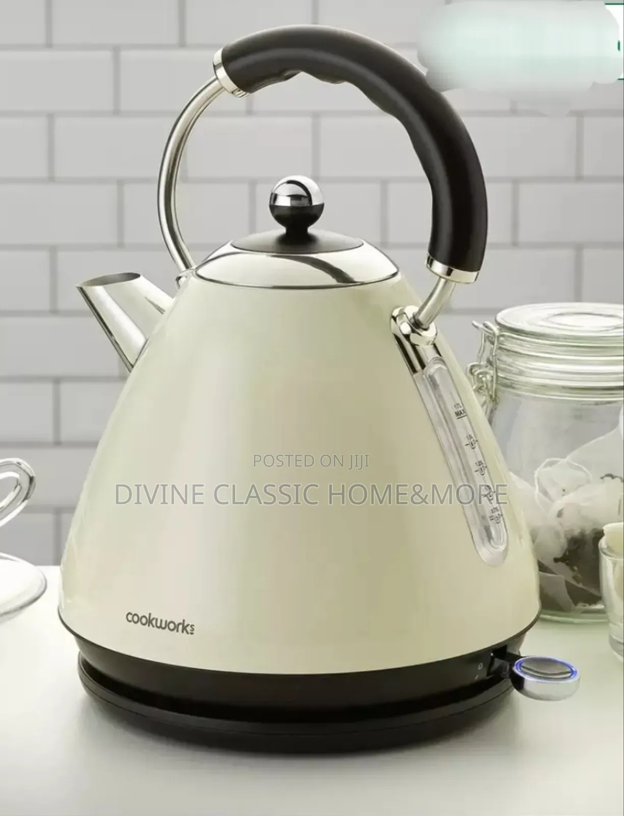 Cookworks Pyramid Kettle Almond
