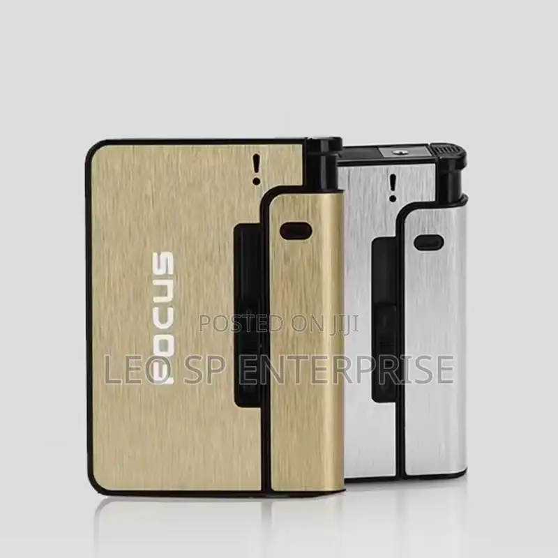 Metal Case Cigarette Holder With Lighter Holder