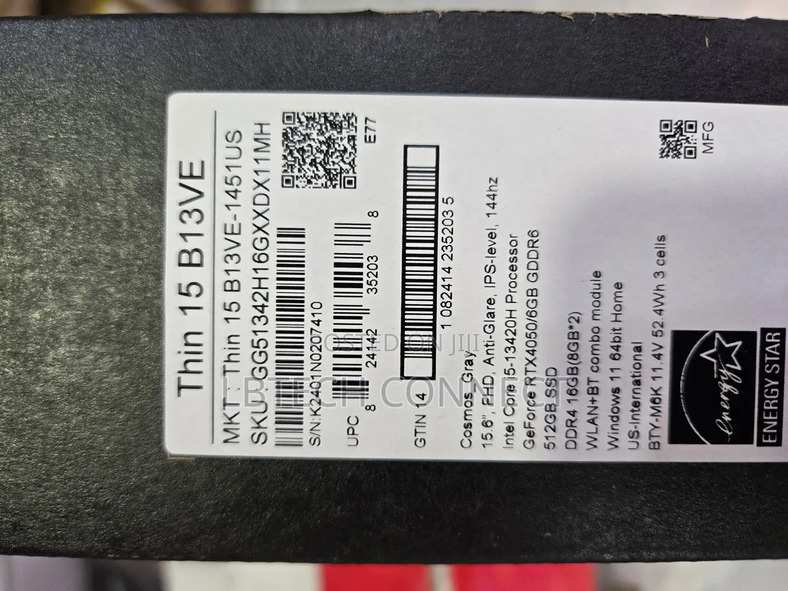 New Laptop MSI 16GB Intel Core I5 SSD 512GB