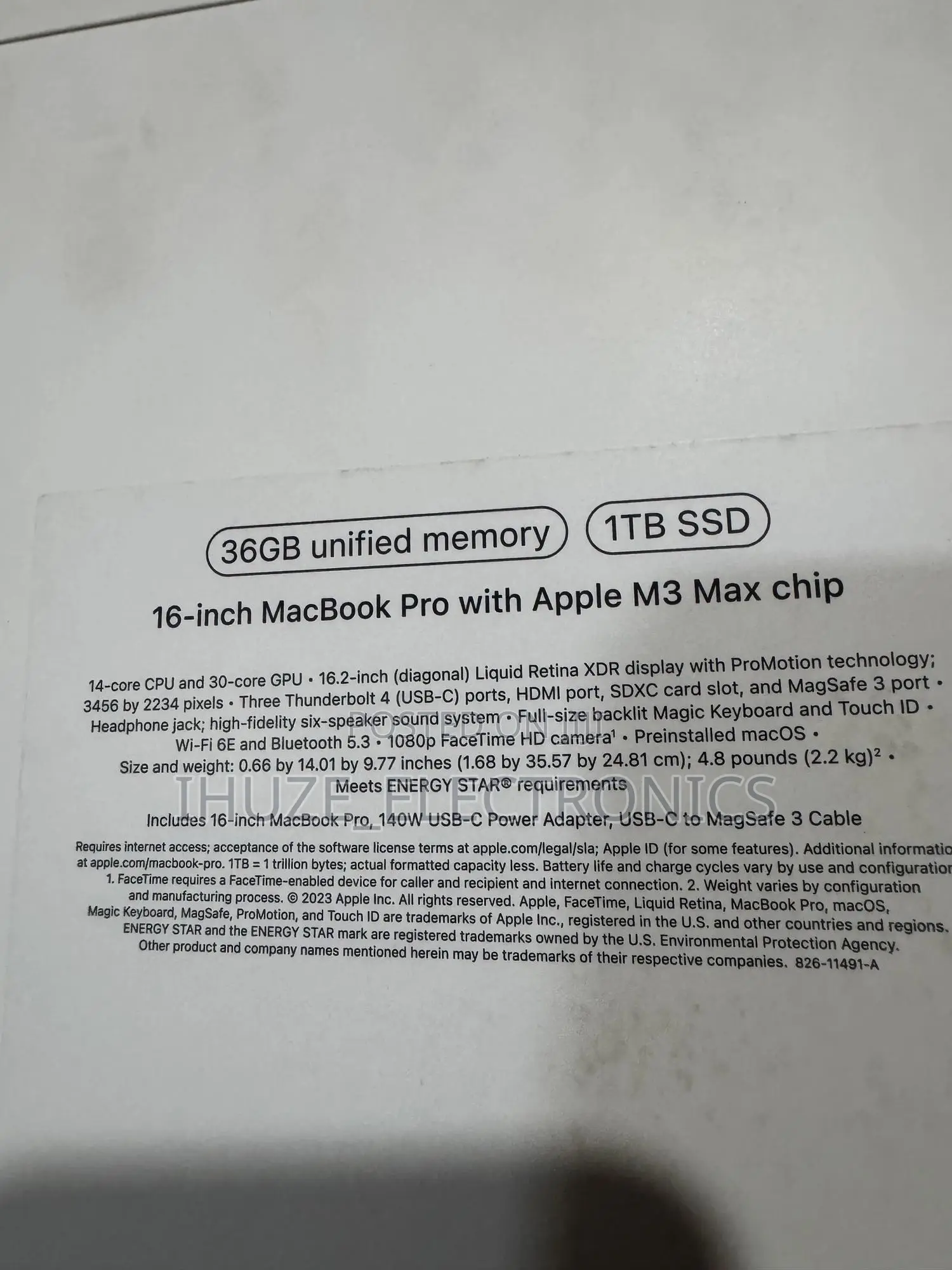 New Apple MacBook Pro 2023 M3 Max 16-inch 36GB Apple M3 Max SSD 1T
