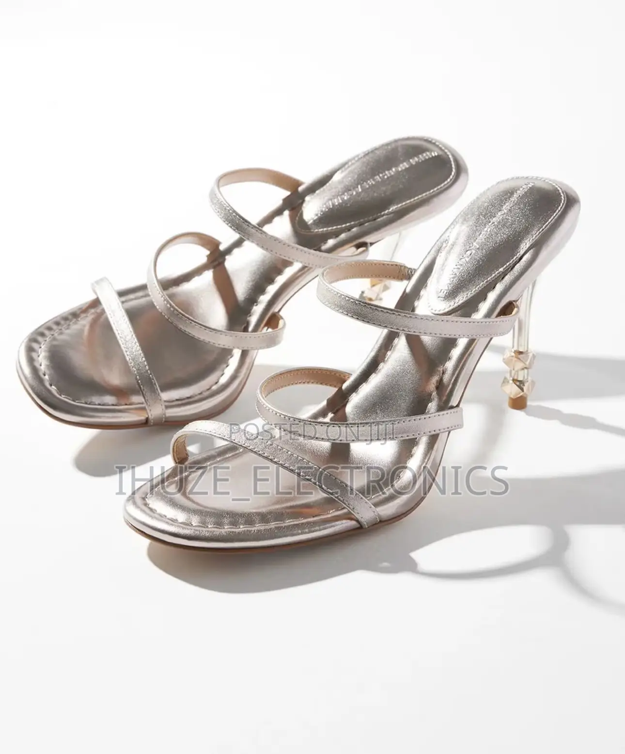 Studded 3-Strap High-Heel Sandal (Size 8)