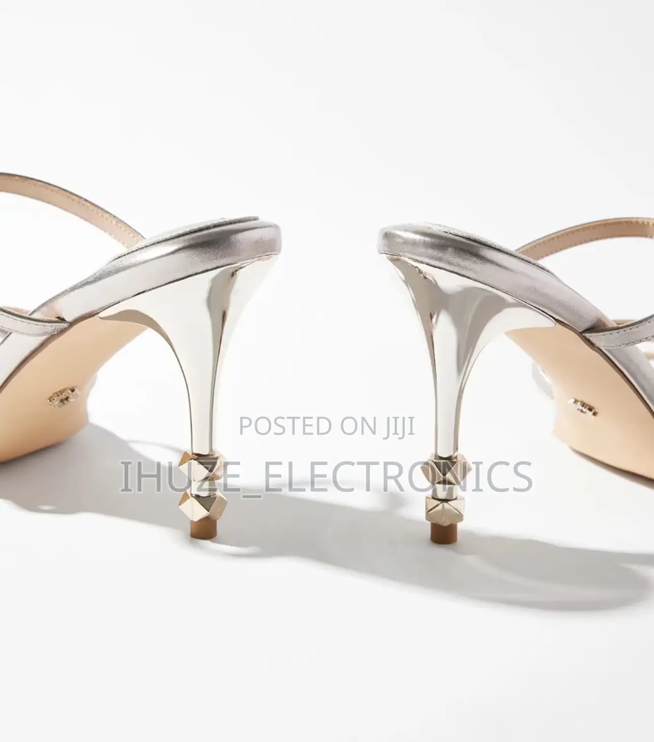 Studded 3-Strap High-Heel Sandal (Size 8)