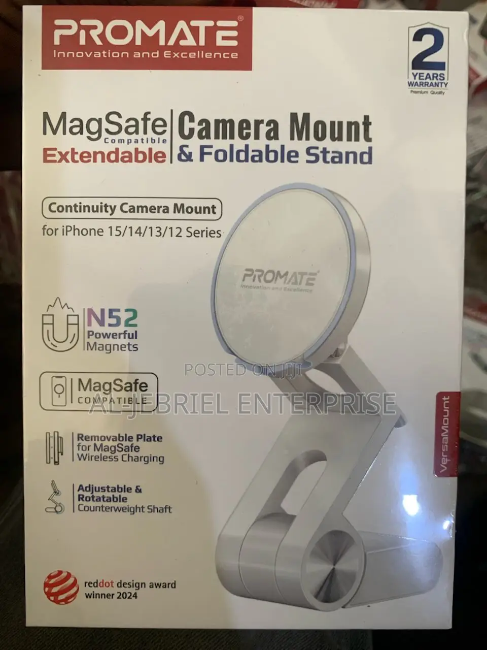 Promate Versamount Camera Mount Foldable Stand —White