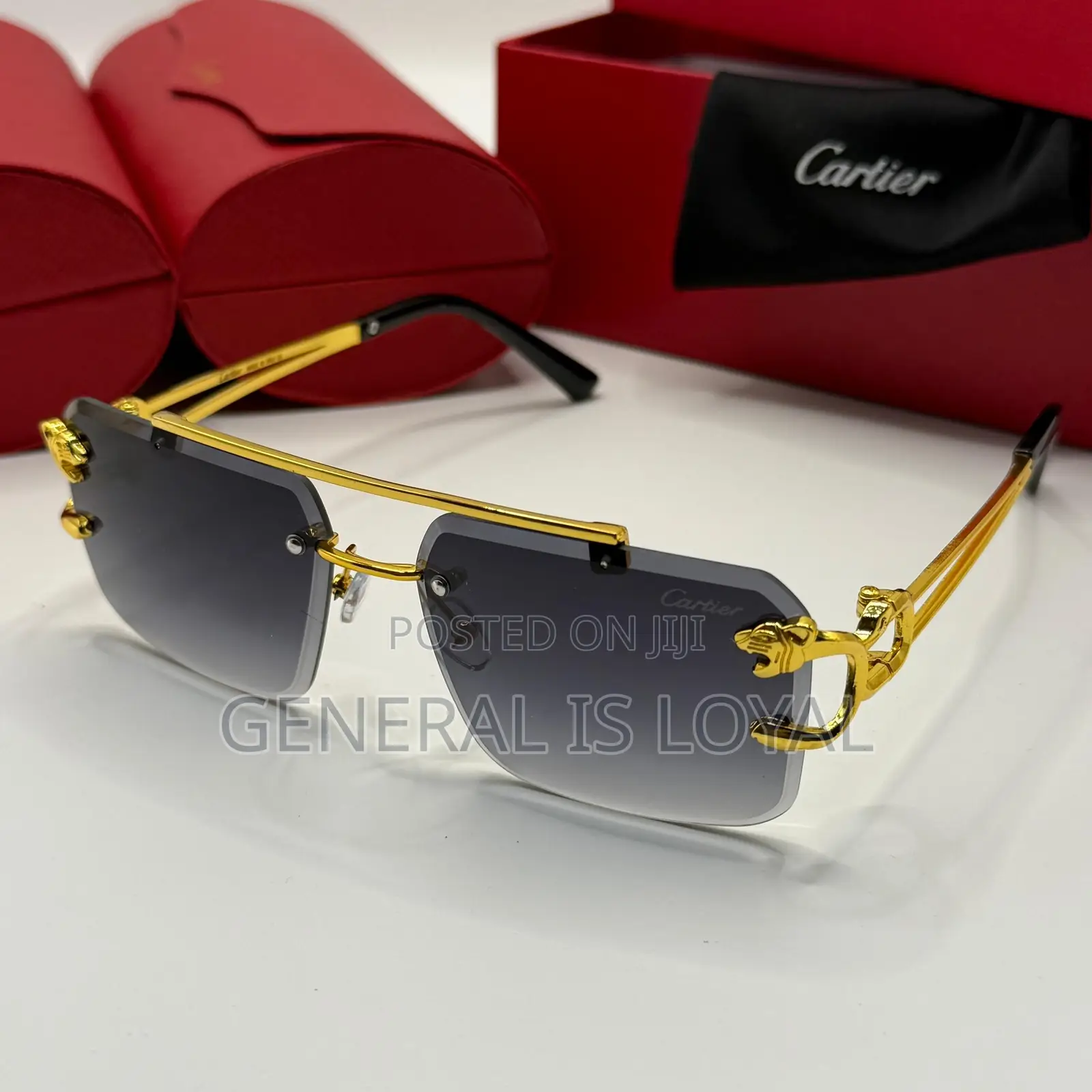 Cartier MUTYNE Retro Rimless Sunglasses for Men